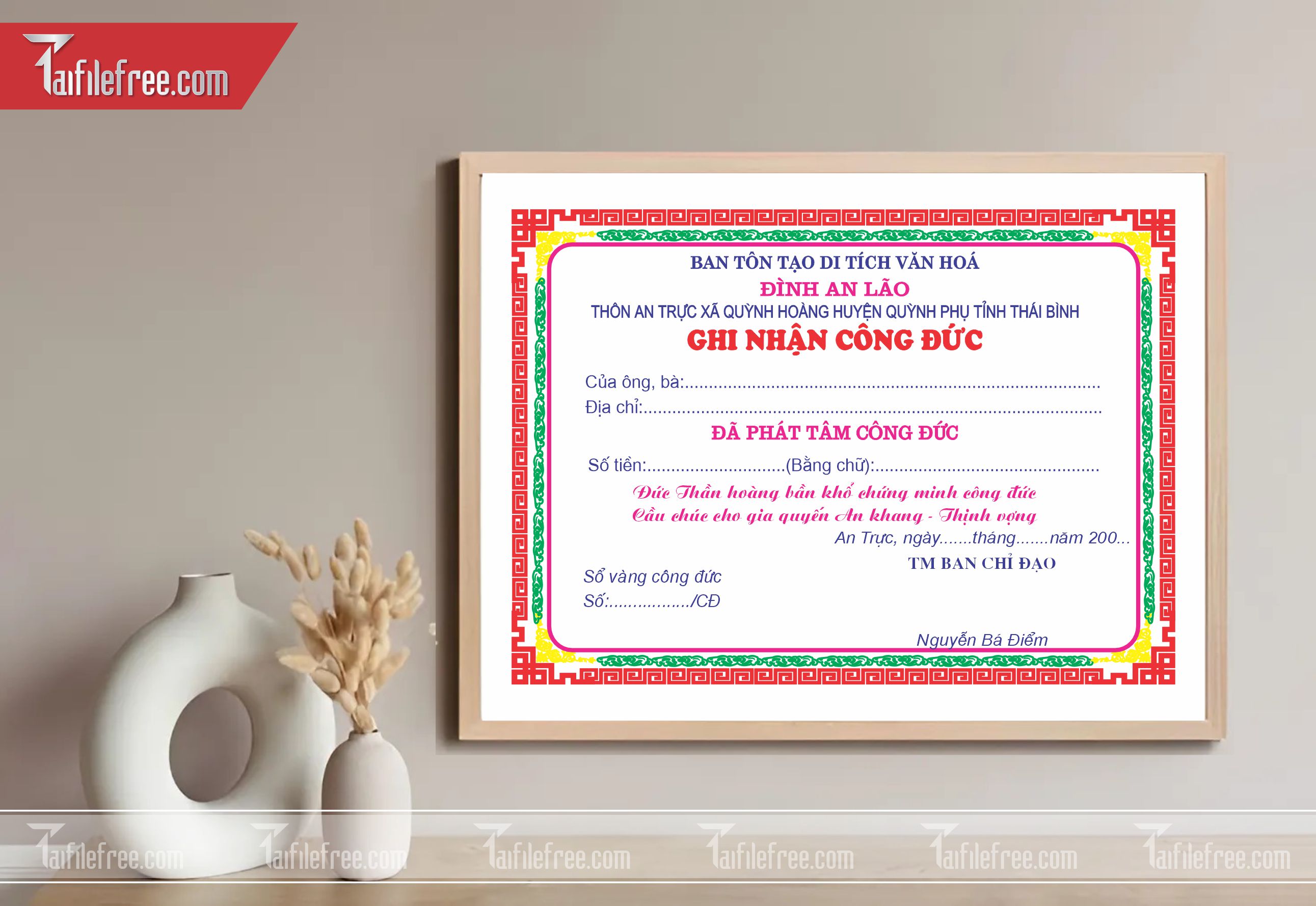 Giấy Ghi Nhận Công Đức_GK33