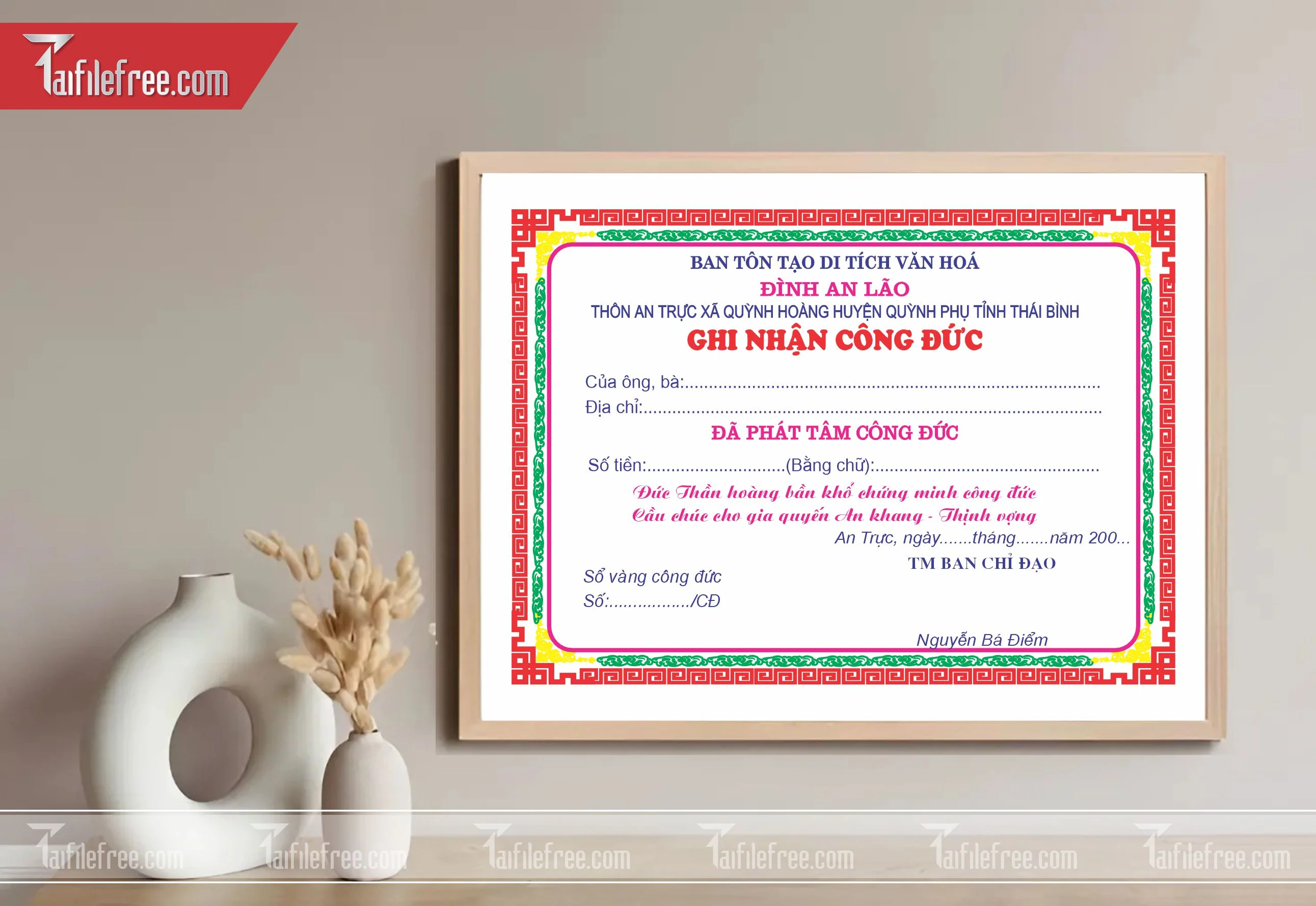Giấy Ghi Nhận Công Đức_GK33