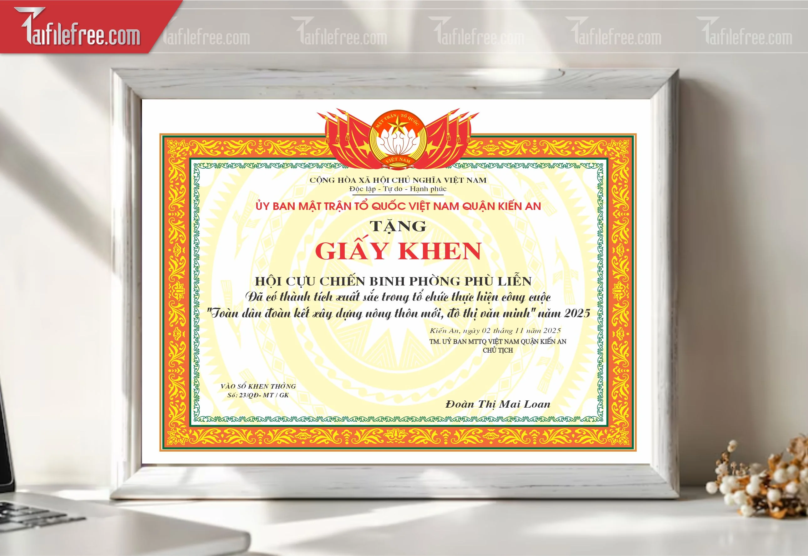 Giấy Khen Nhà Nước Ban Mặt Trận Tổ Quốc Việt Nam_GK036