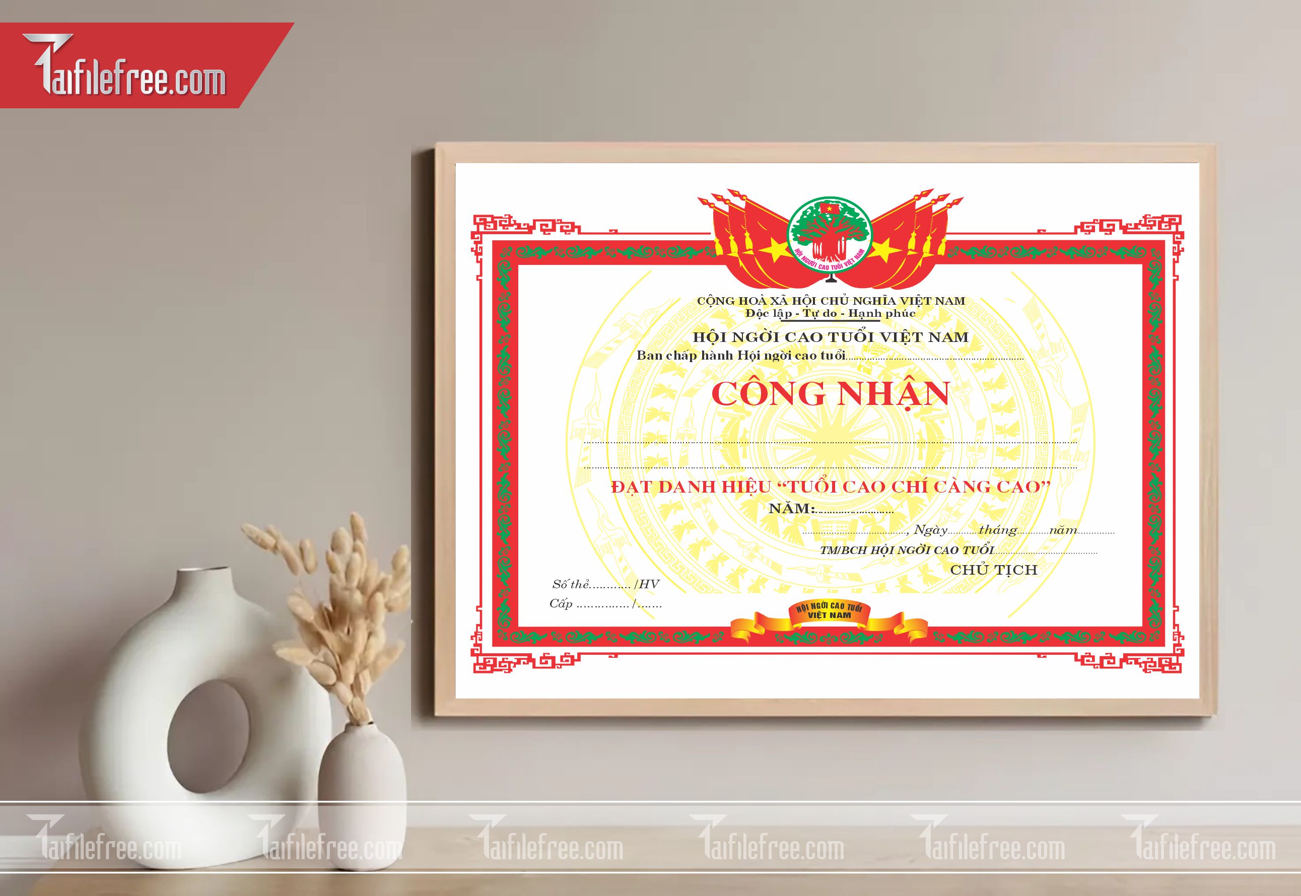Giấy Công Nhân Danh Hiệu "Tuổi Cao Chí Càng Cao"_GK41