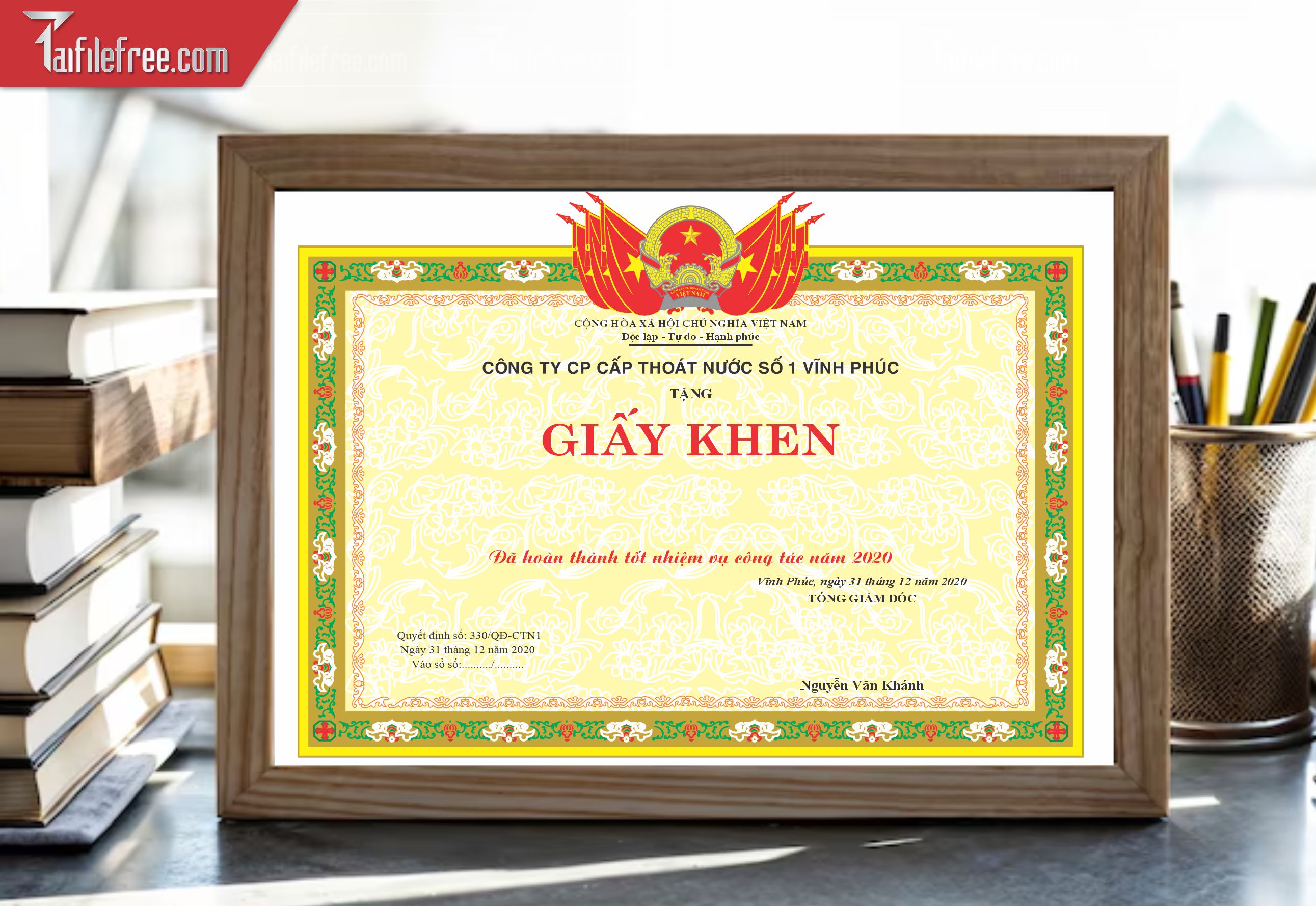 Giấy Khen Nhà Nước Đẹp_GK041