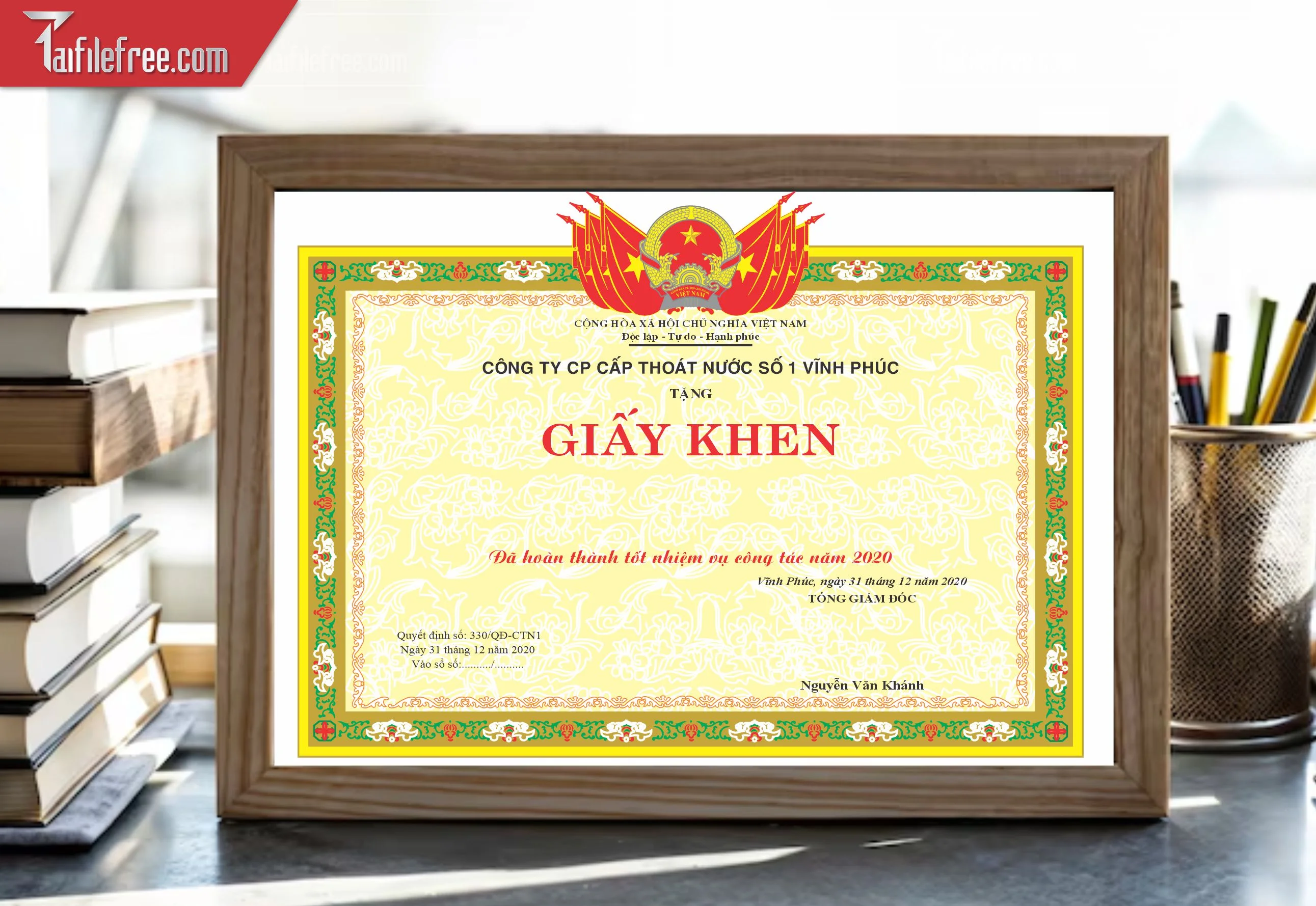 Giấy Khen Nhà Nước Đẹp_GK041