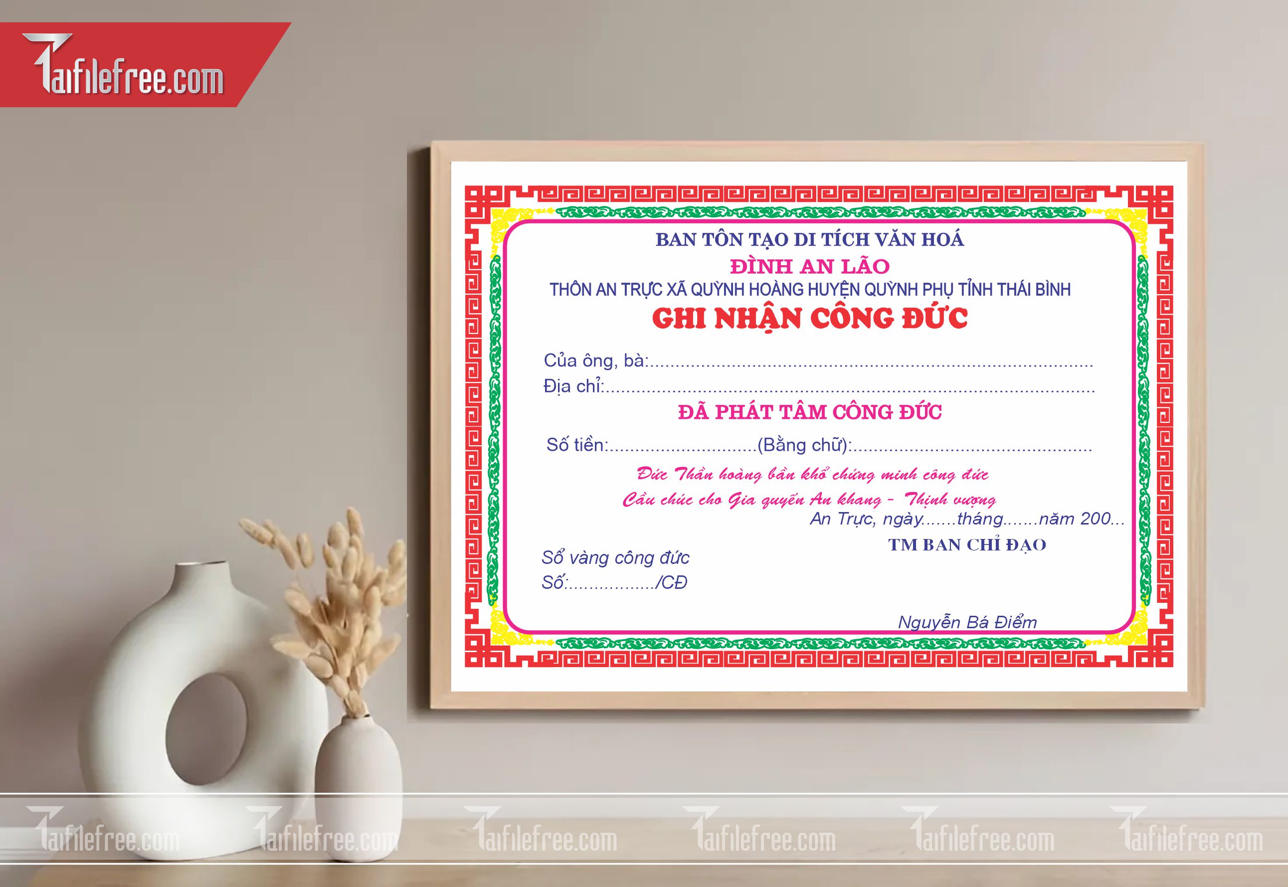 Giấy Ghi Nhận Công Đức_GK42