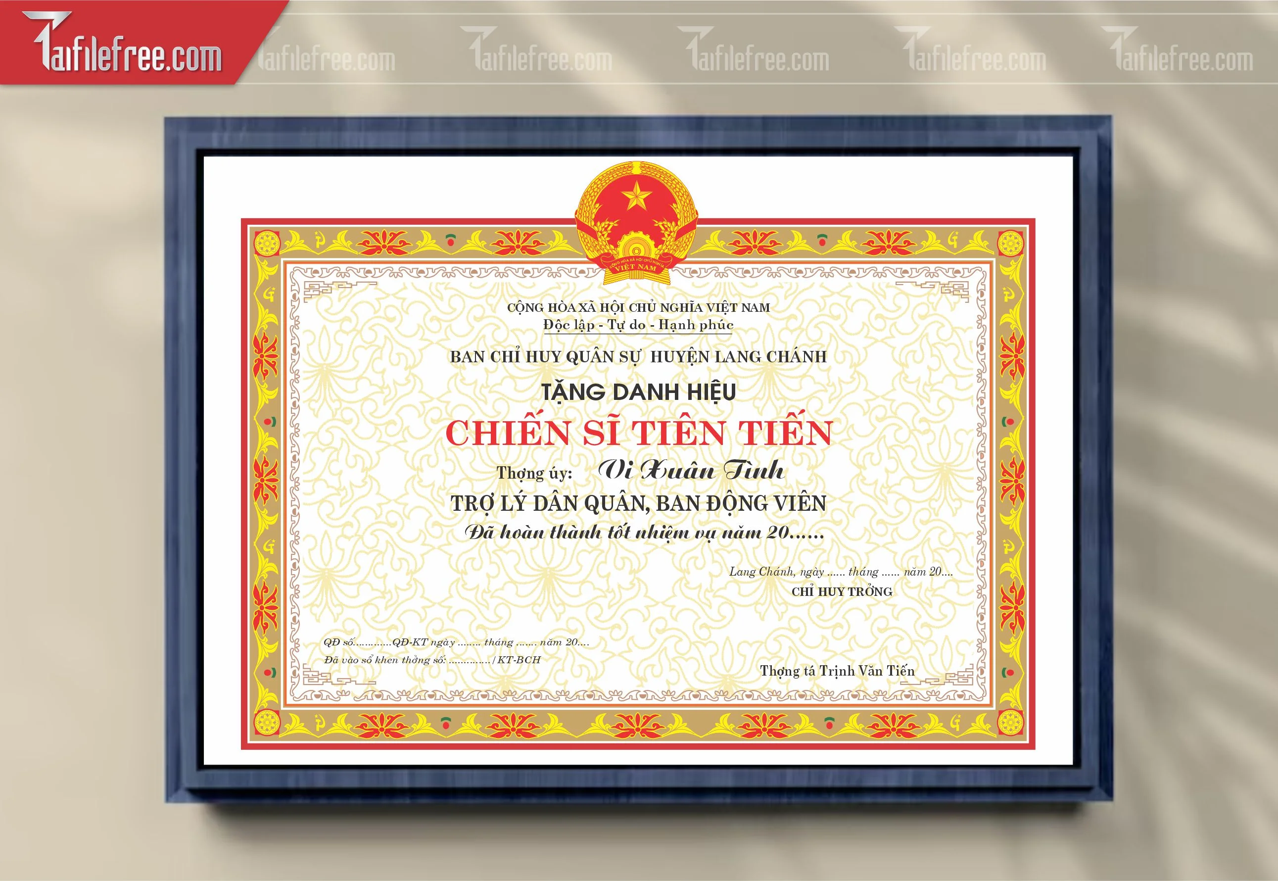 Giấy Khen Chiến Sĩ Tiên Tiến_GK042
