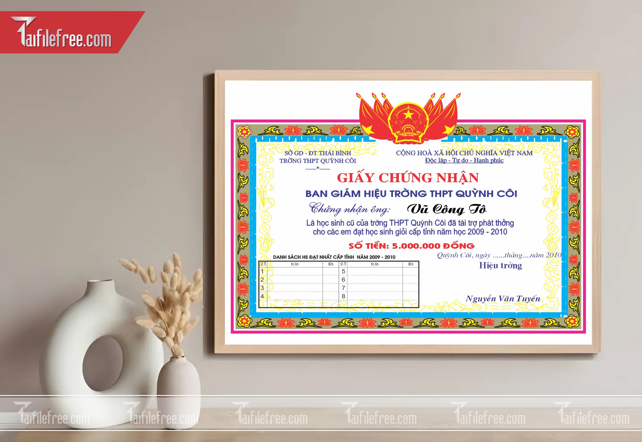 Giấy Chứng Nhận Học Sinh Giỏi_GK48