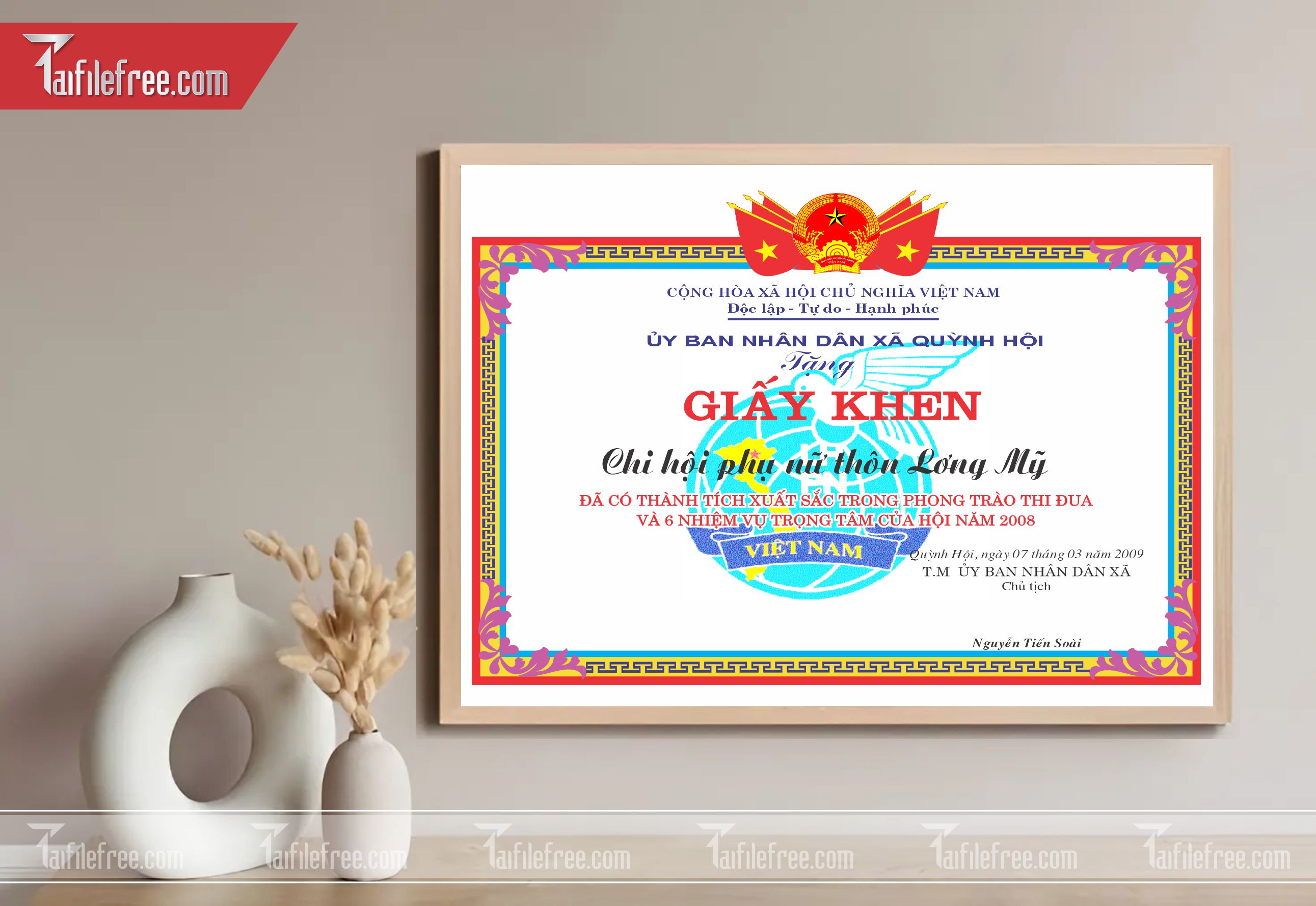 Giấy Khen Chi Hội Phụ Nữ Thôn_GK50