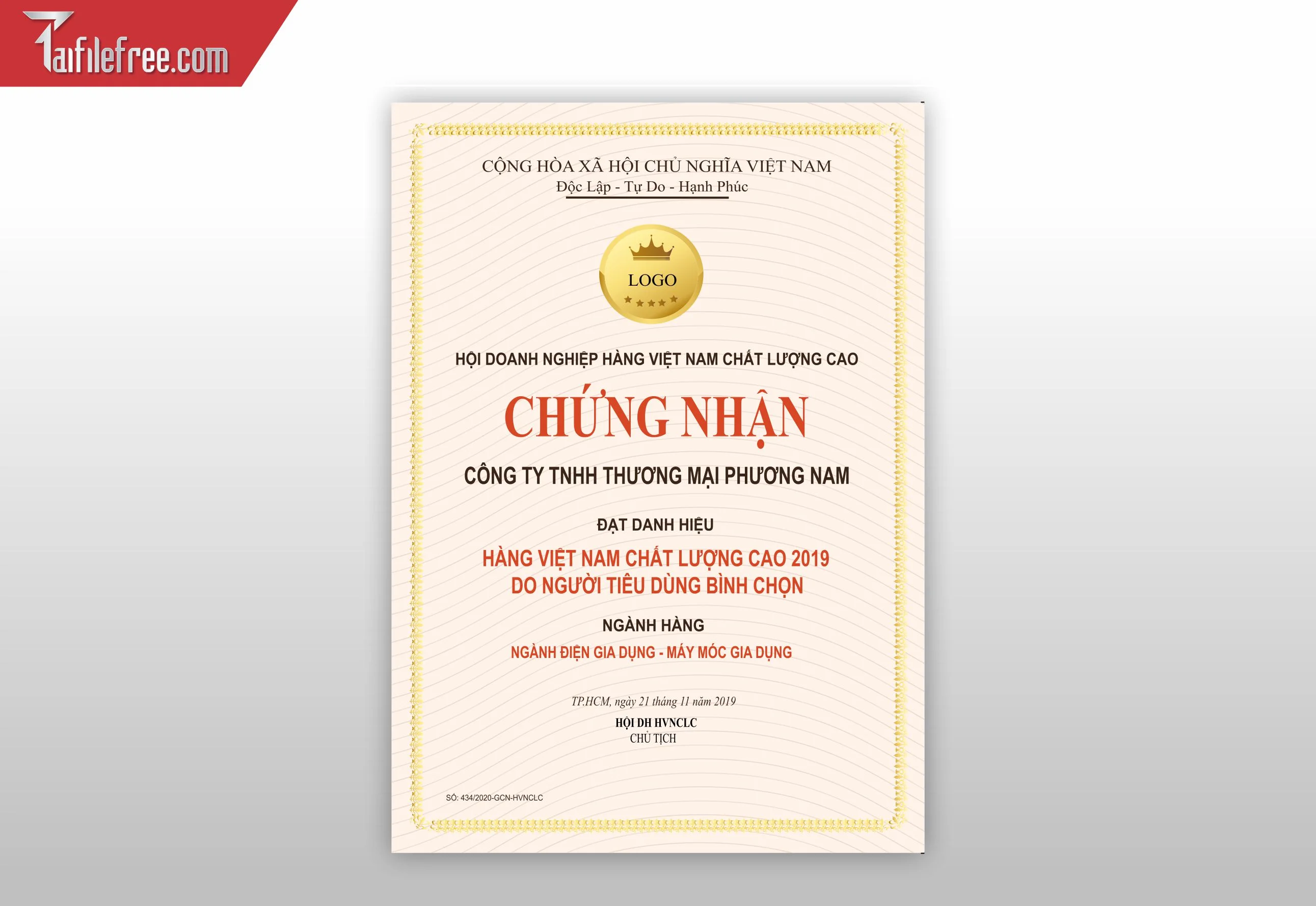 Mẫu Giấy Chứng Nhận, Giấy Khen_GK61