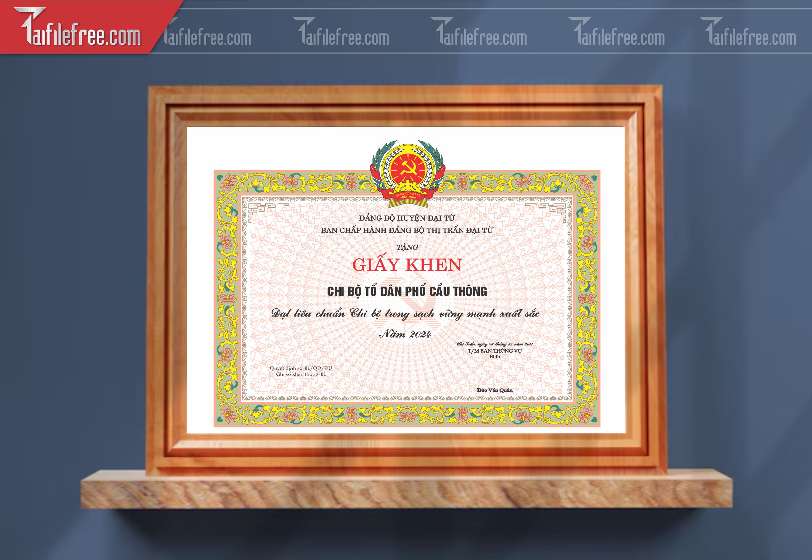 Giấy Khen Nhà Nước Đẹp_GK84