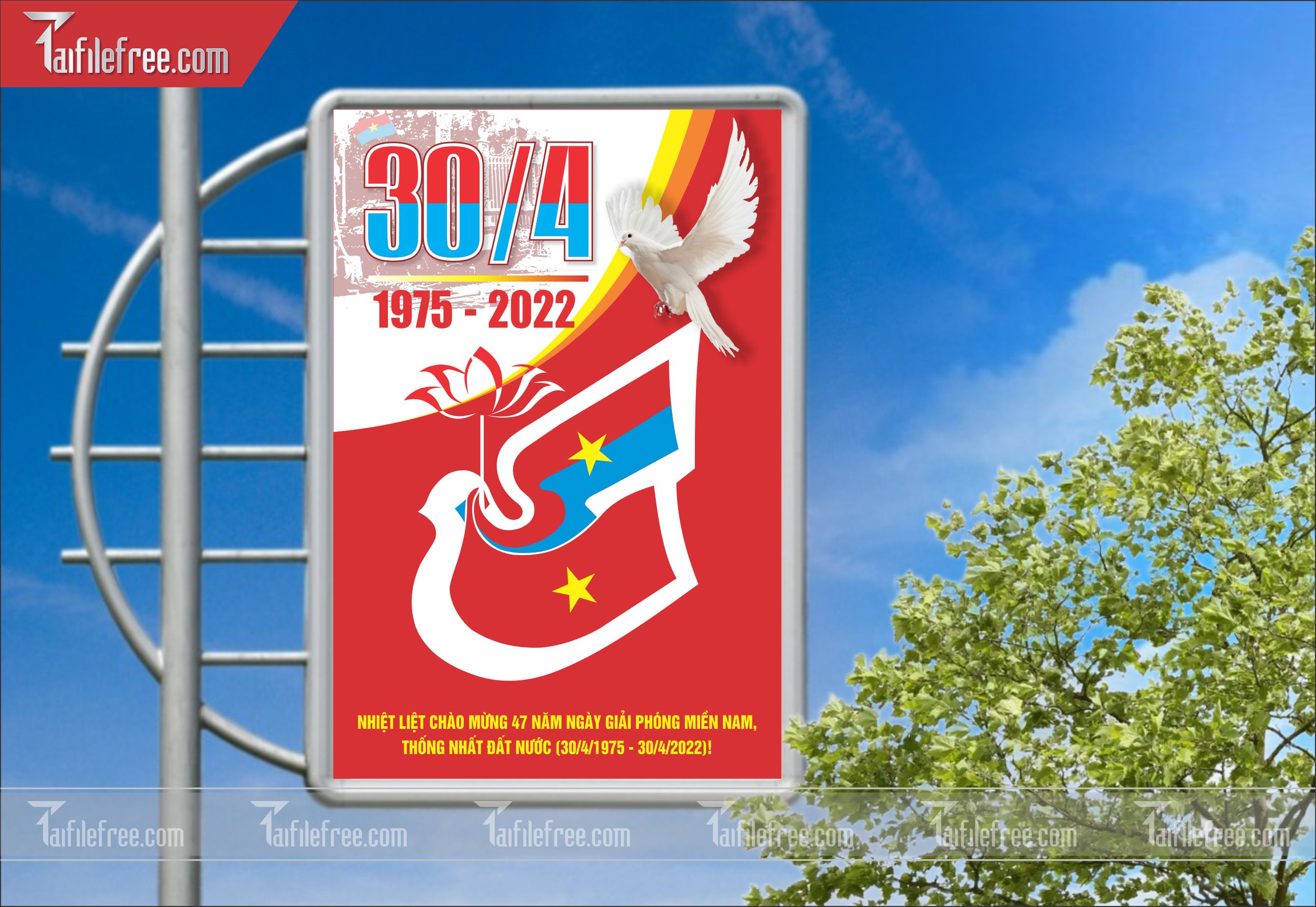 BANNER Trang Trí Giải Phóng Miền Nam 30/4 và Quốc Tế Lao Động 01/5 Vector_GN11