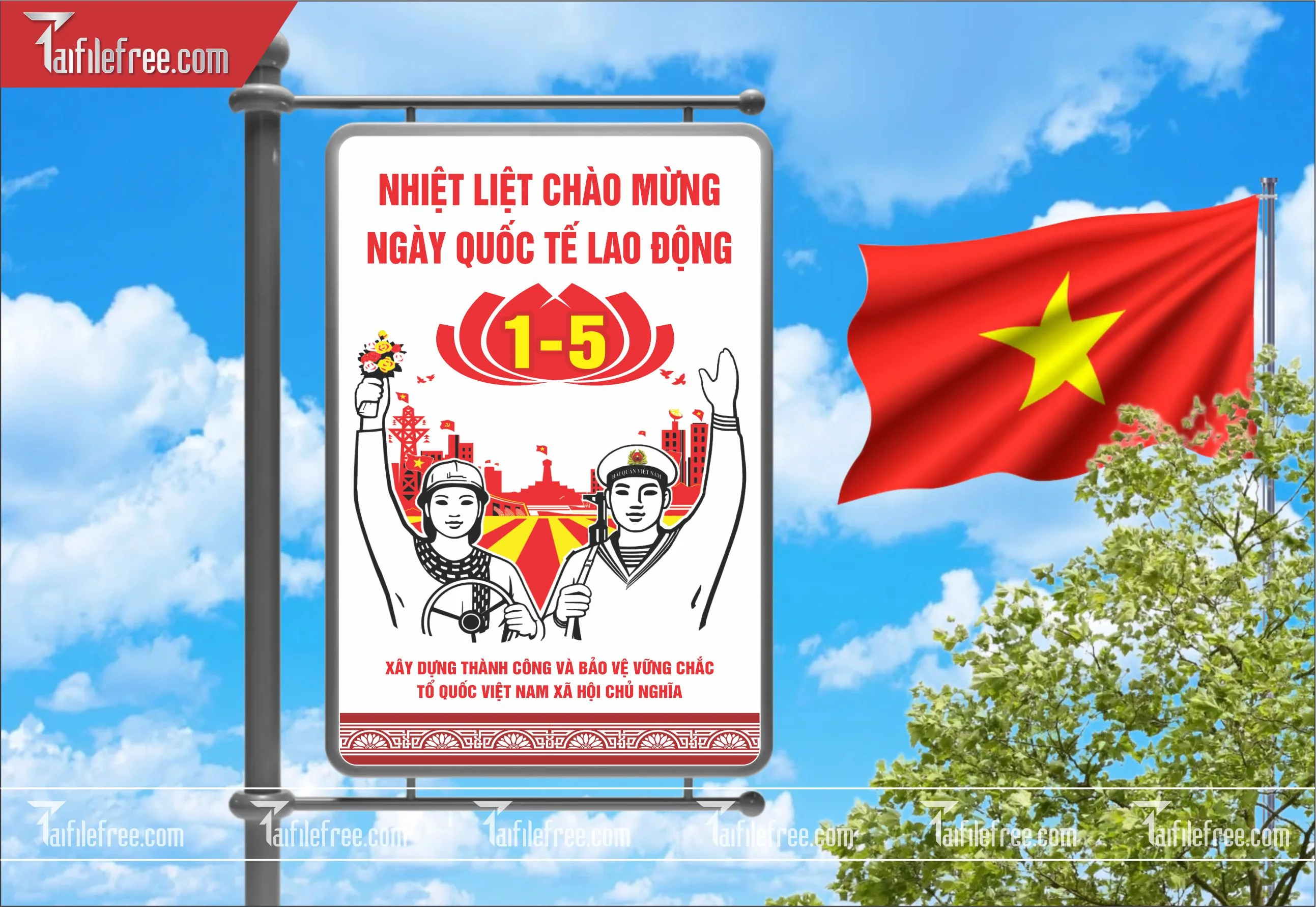 BANNER Trang Trí Giải Phóng Miền Nam 30/4 Vector_GN123