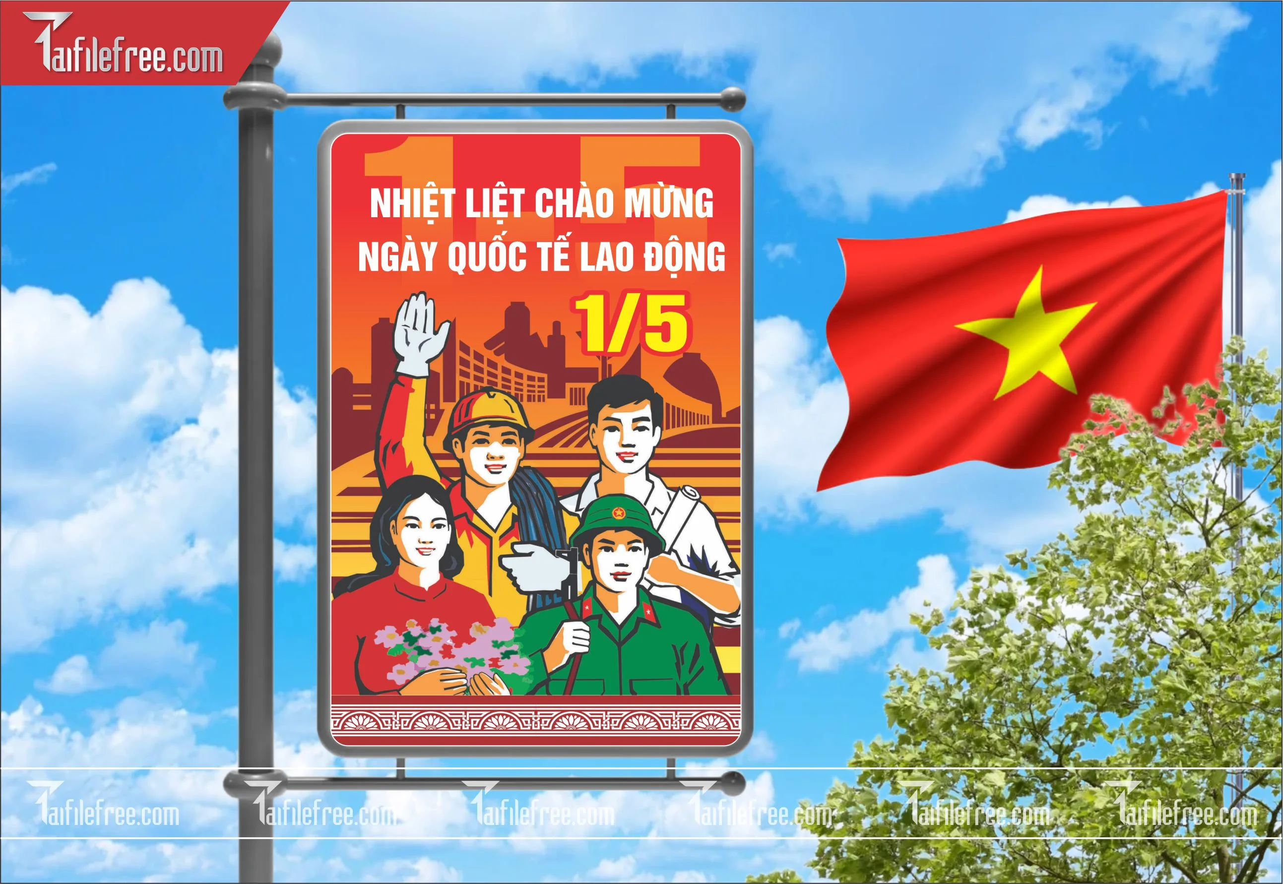 BANNER Trang Trí Giải Phóng Miền Nam 30/4 Vector_GN146