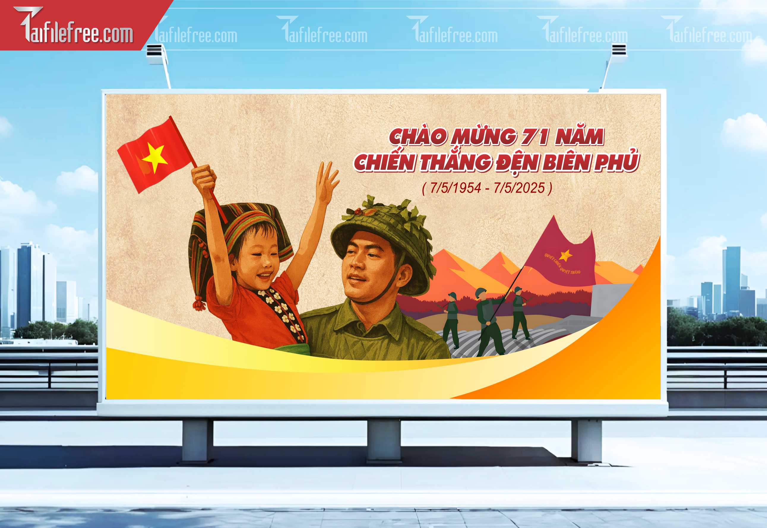Pano Trang Trí Giải Phóng Miền Nam 30/4 Vector_GN160