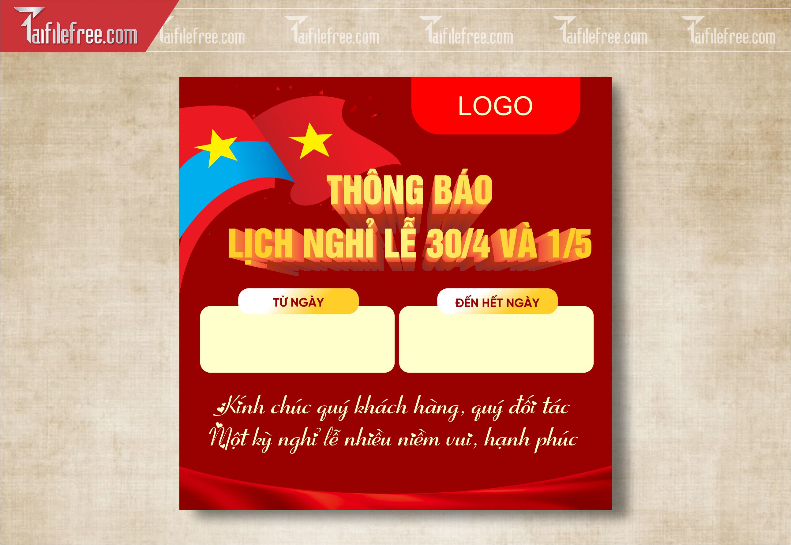 Lịch Nghỉ Lễ Giải Phóng Miền Nam 30/4 - 01/5 Vector_GN188
