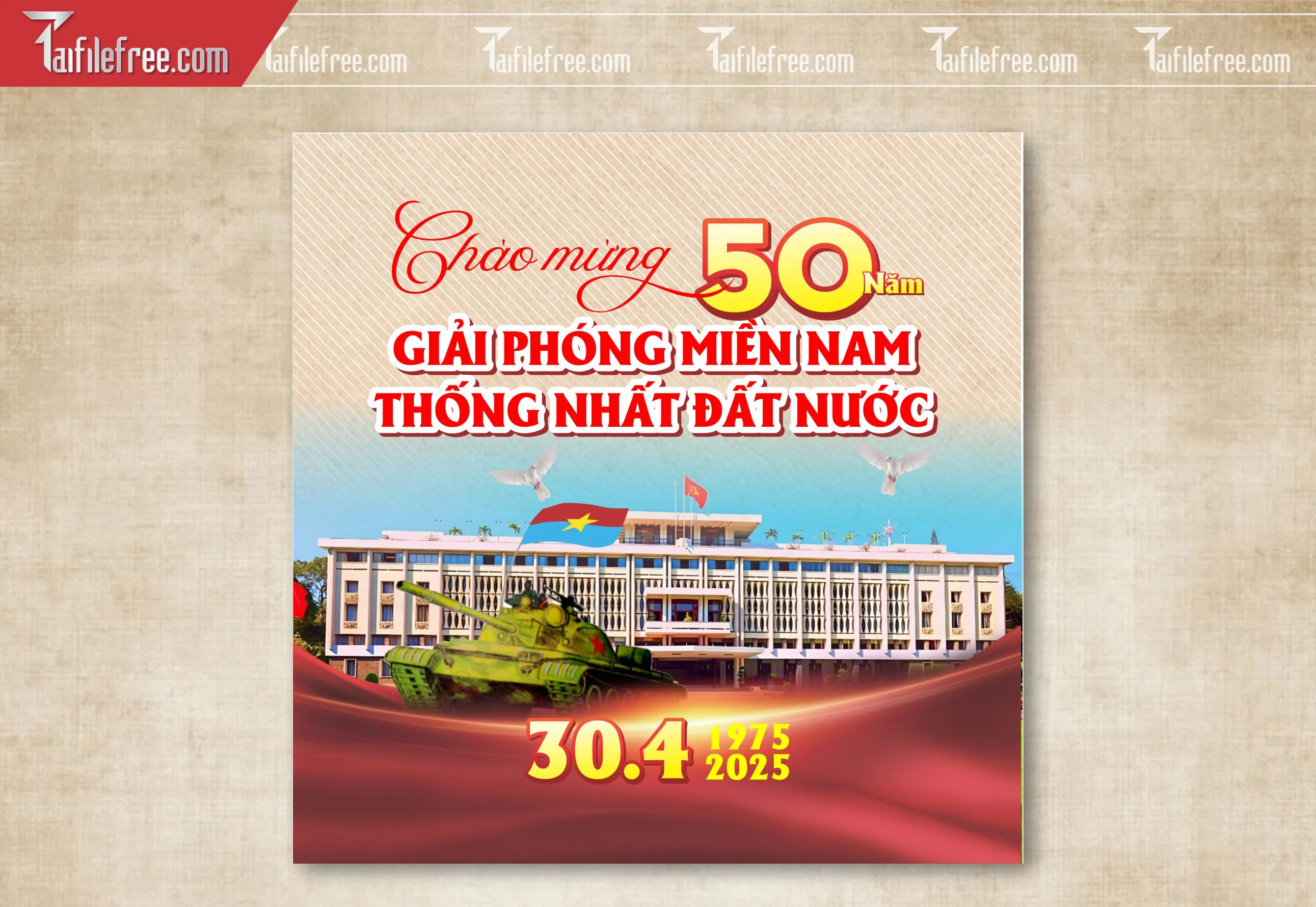 Banner Chào Mừng Giải Phóng Miền Nam 30/4 - 01/5 Vector_GN189
