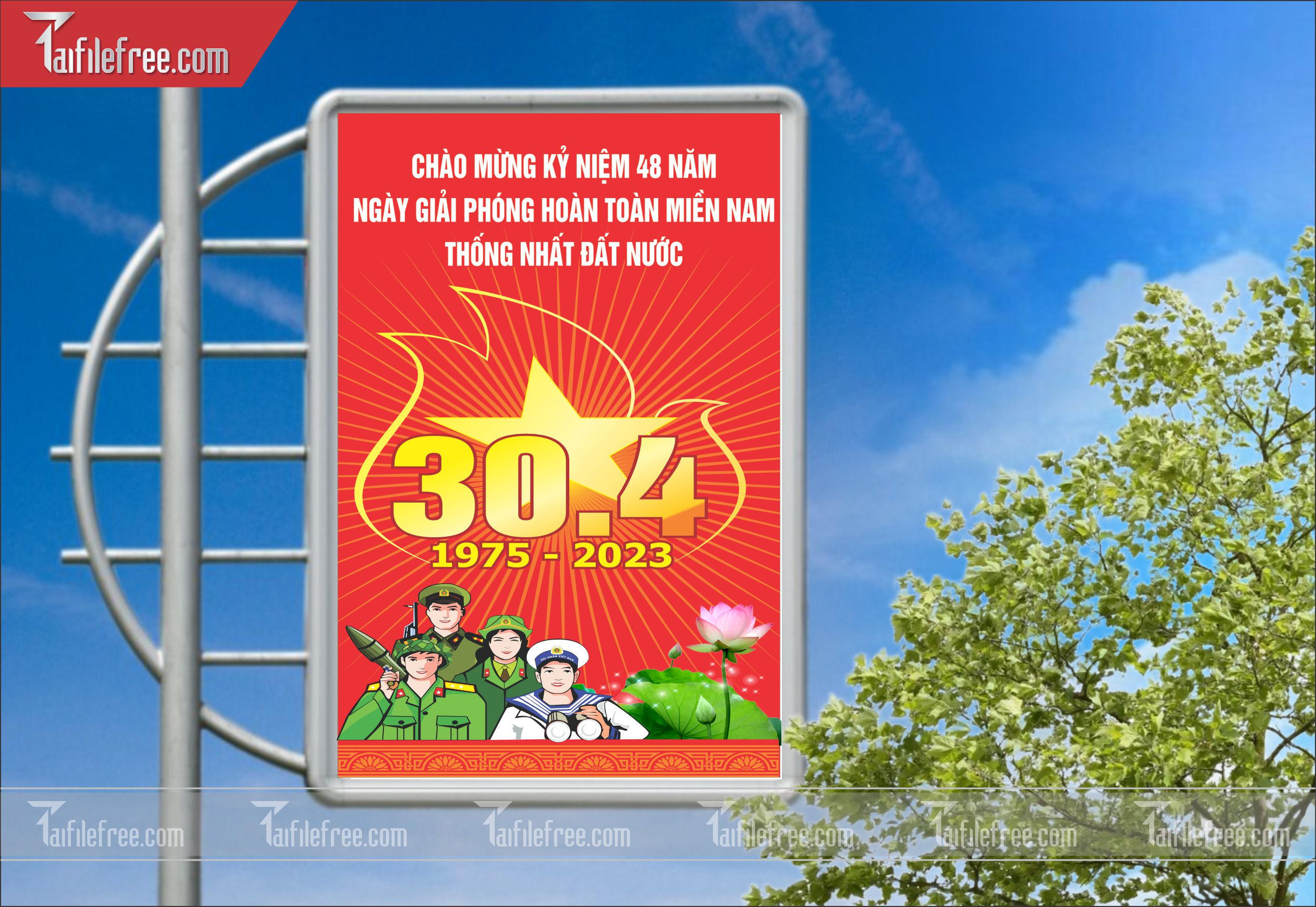 BANNER Trang Trí Giải Phóng Miền Nam 30/4 và Quốc Tế Lao Động 01/5 Vector_GN20