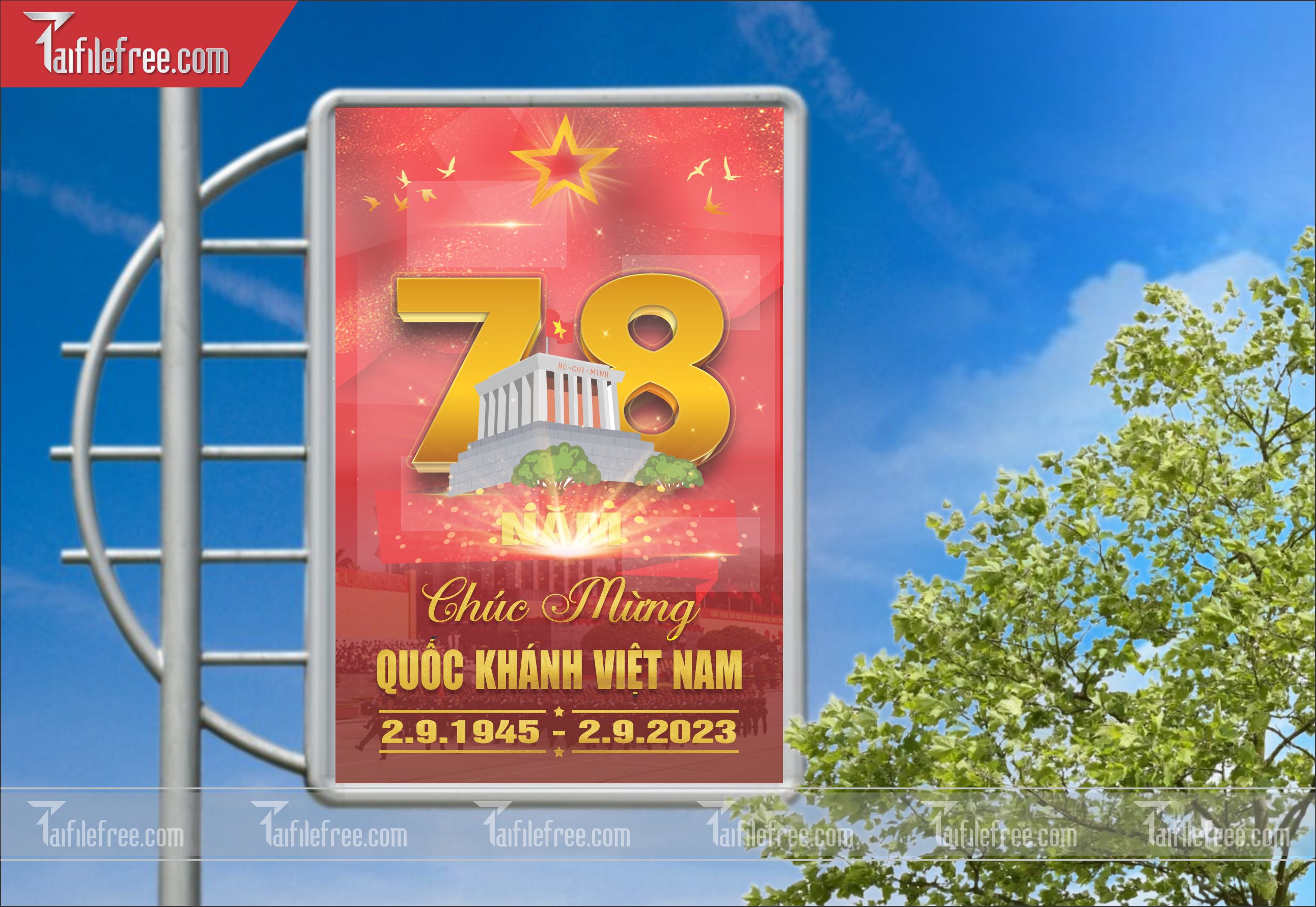 BANNER Trang Trí Giải Phóng Miền Nam 30/4 và Quốc Tế Lao Động 01/5 Vector_GN23