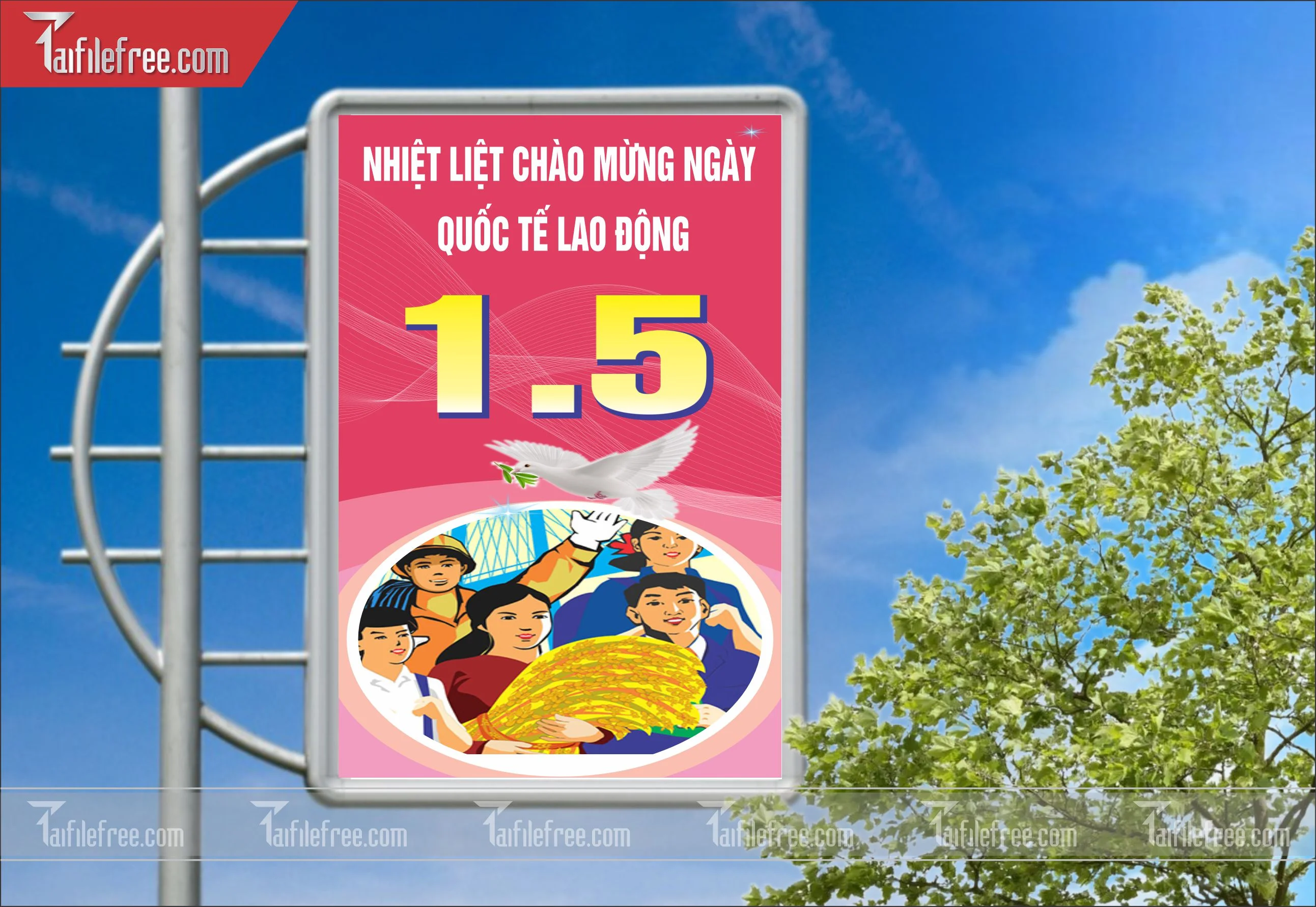 BANNER Trang Trí Giải Phóng Miền Nam 30/4 và Quốc Tế Lao Động 01/5  Vector_GN30