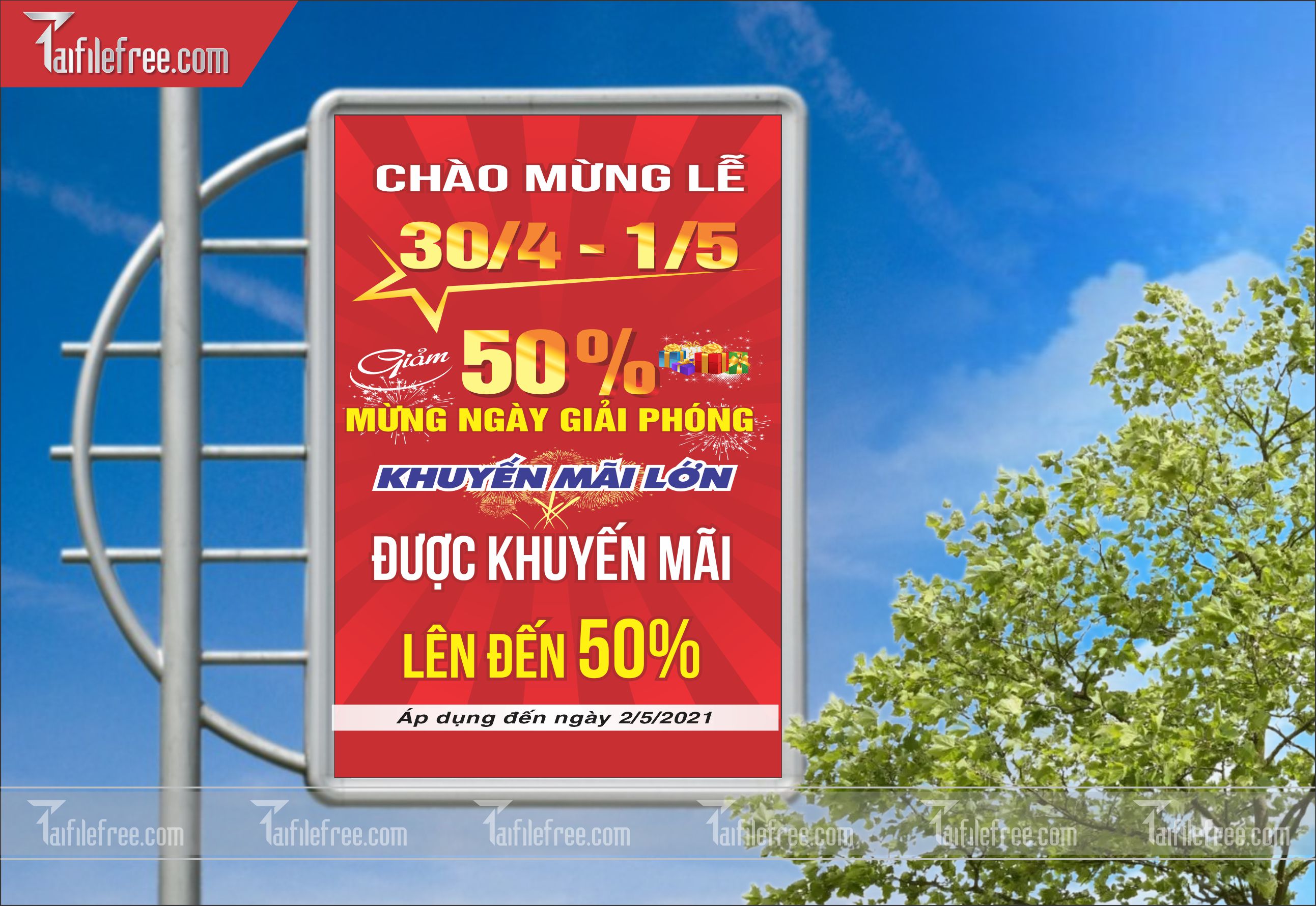 BANNER Trang Trí Giải Phóng Miền Nam 30/4 và Quốc Tế Lao Động 01/5 Vector_GN32