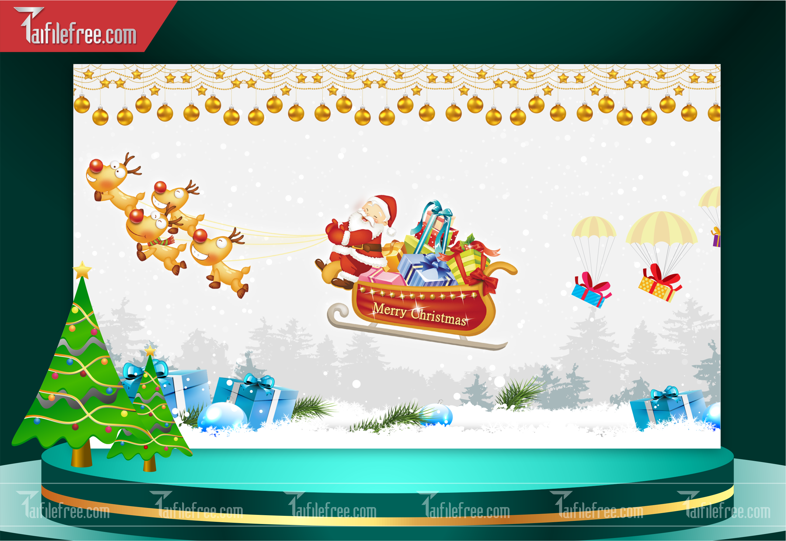 Banner Giáng Sinh - Noel - Backdrop Merry Christmas GS06
