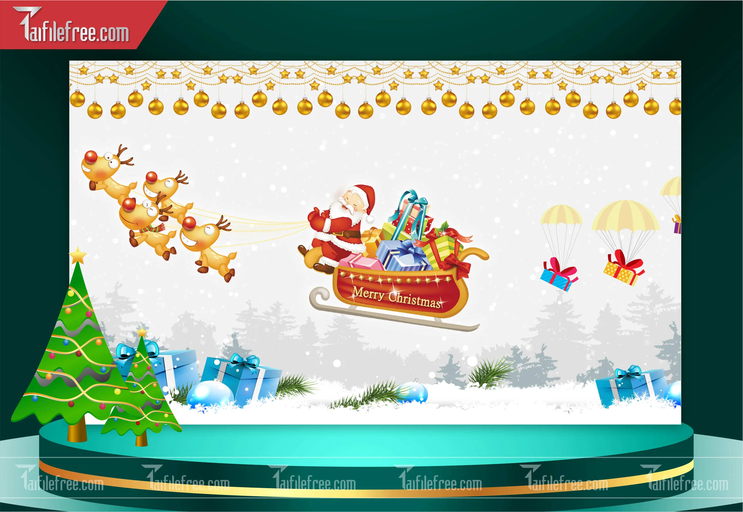 Banner Giáng Sinh - Noel - Backdrop Merry Christmas GS06
