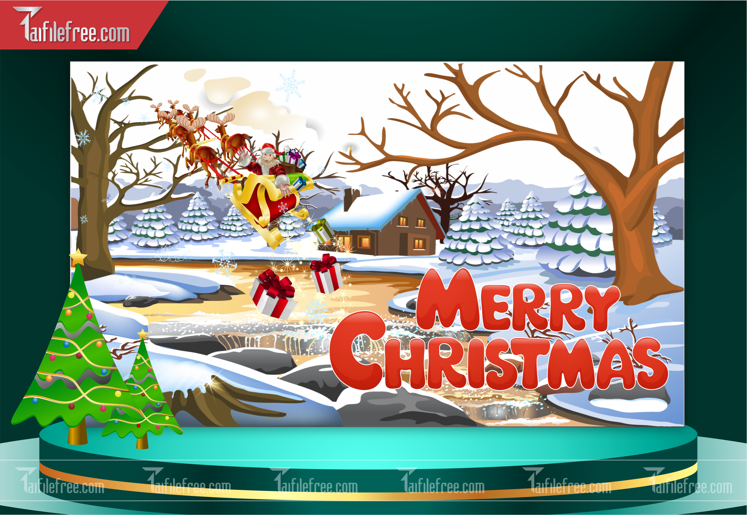 Banner Giáng Sinh - Noel - Backdrop Merry Christmas GS07
