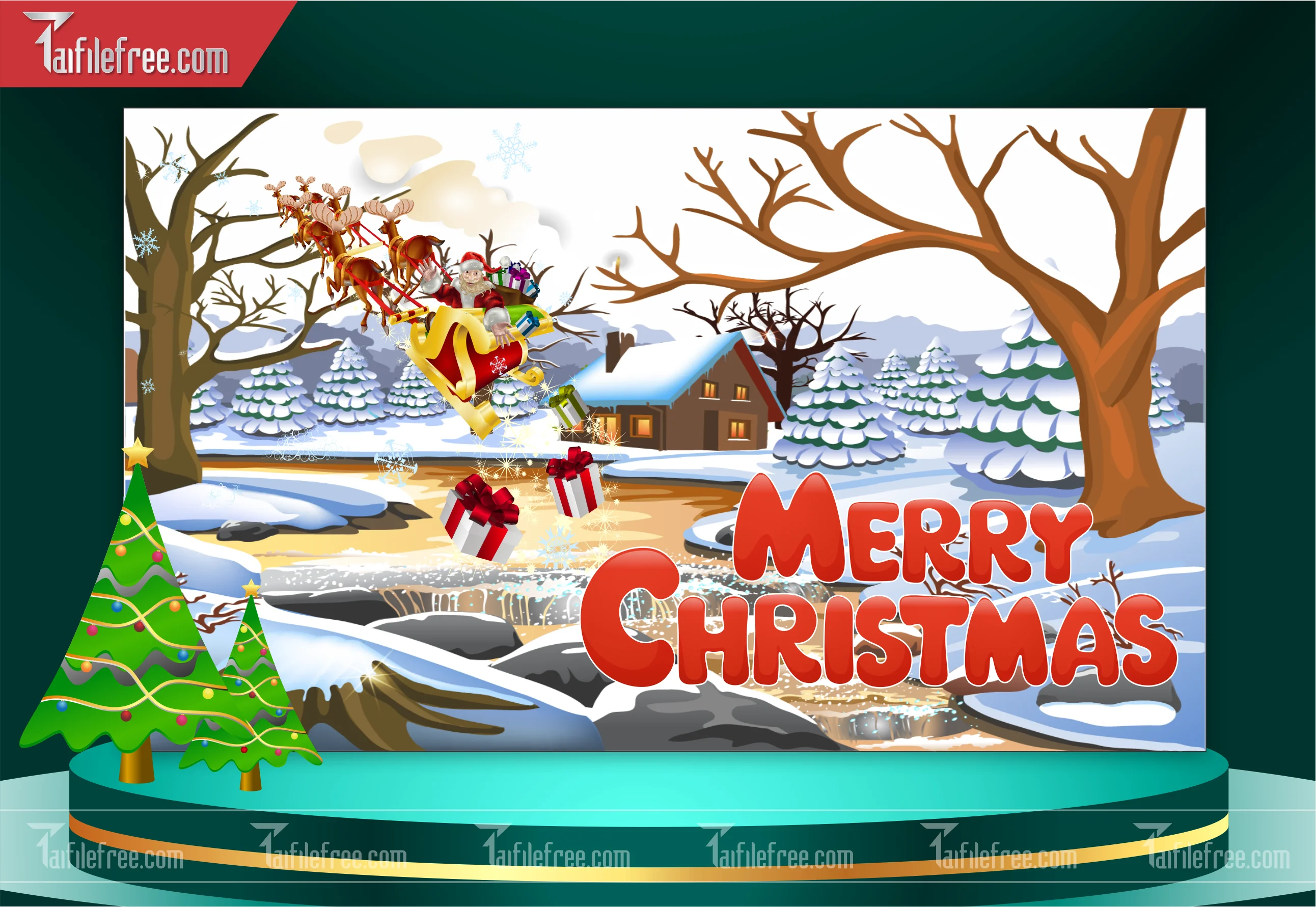 Banner Giáng Sinh - Noel - Backdrop Merry Christmas GS07