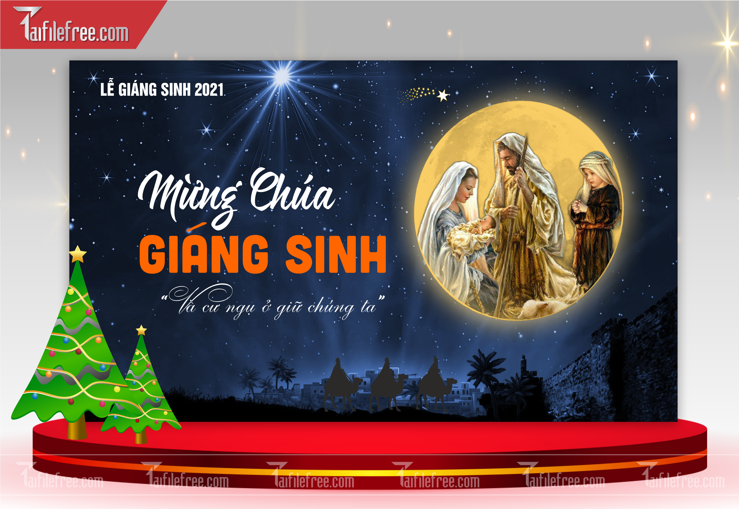 Banner Giáng Sinh - Noel - Backdrop Merry Christmas GS12