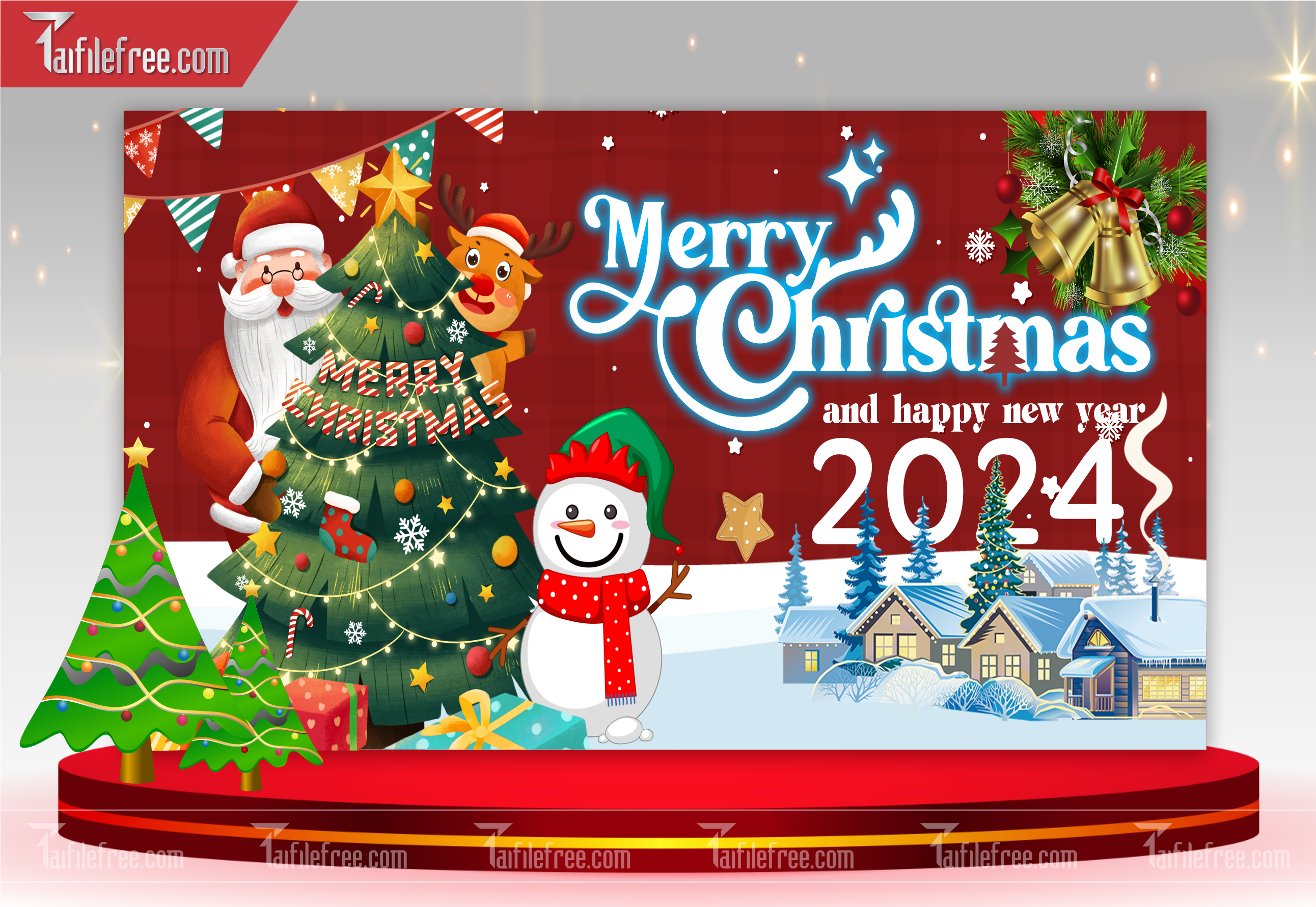 Banner Giáng Sinh - Noel - Backdrop Merry Christmas GS14