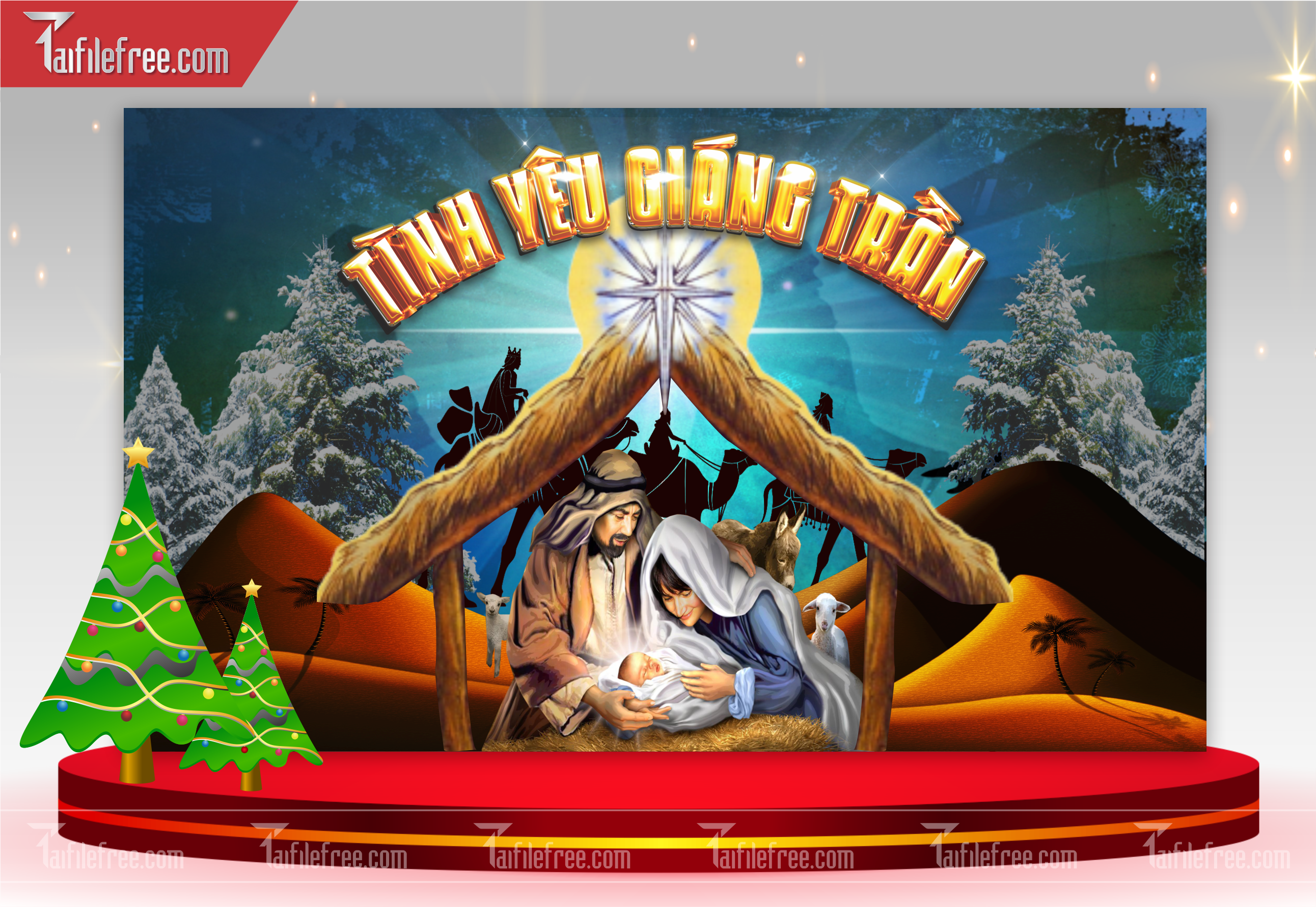 Banner Giáng Sinh - Noel - Backdrop Merry Christmas GS15