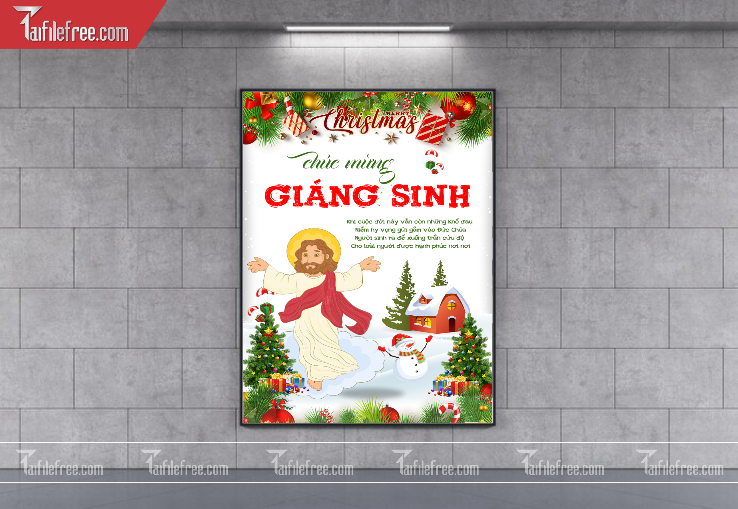 Banner Giáng Sinh - Noel - Backdrop Merry Christmas GS46