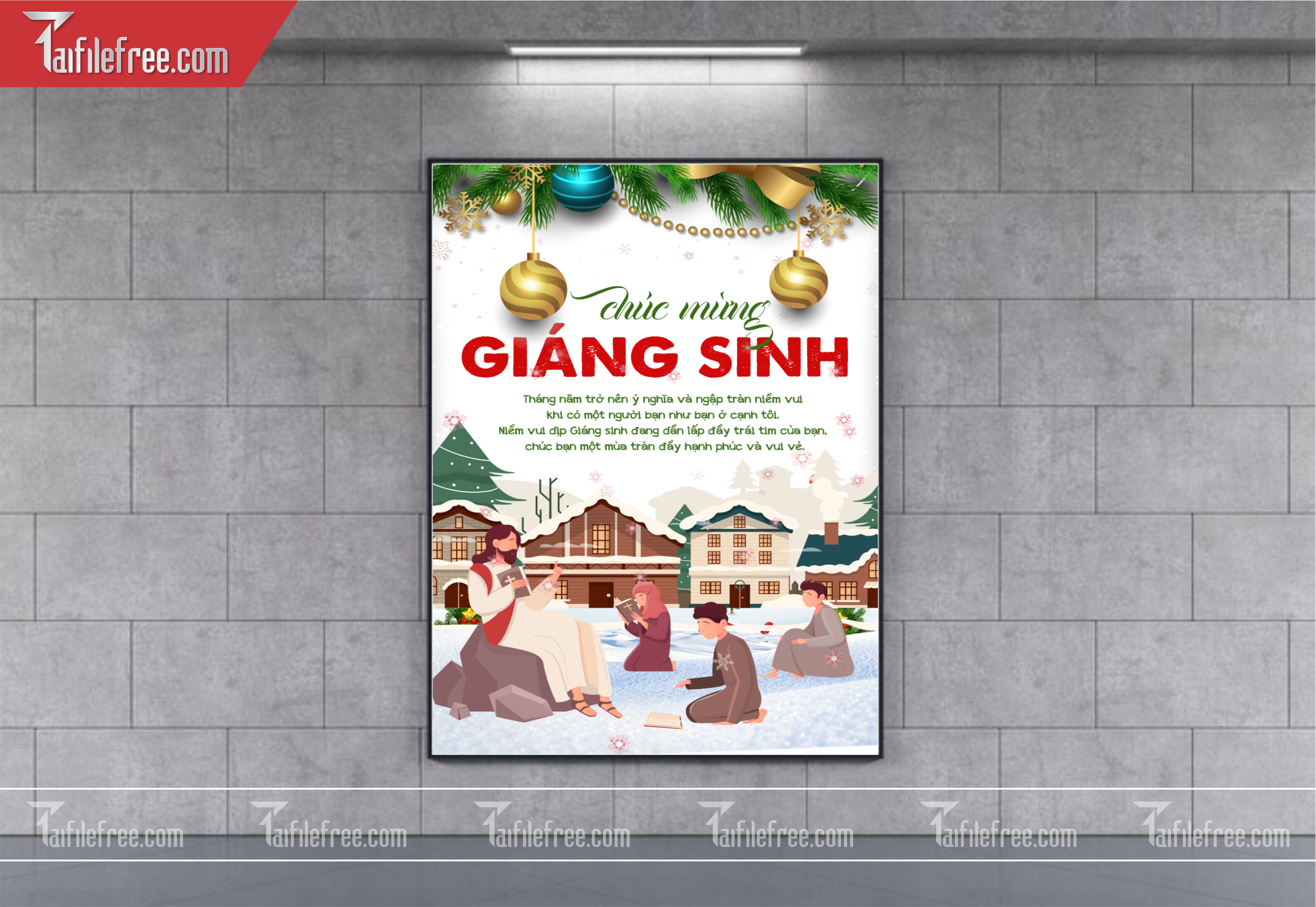 Banner Giáng Sinh - Noel - Backdrop Merry Christmas GS48