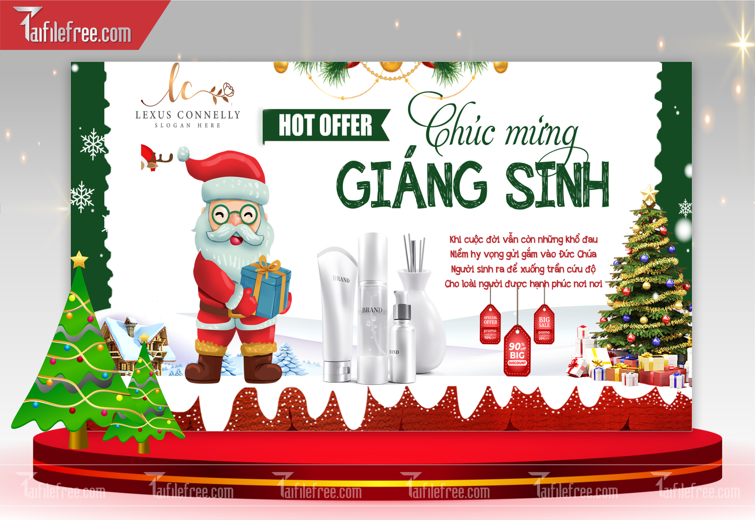 Banner Giáng Sinh - Noel - Backdrop Merry Christmas GS49