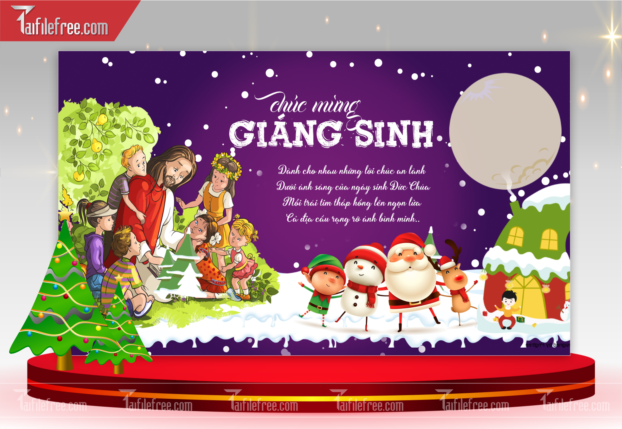 Banner Giáng Sinh - Noel - Backdrop Merry Christmas GS50