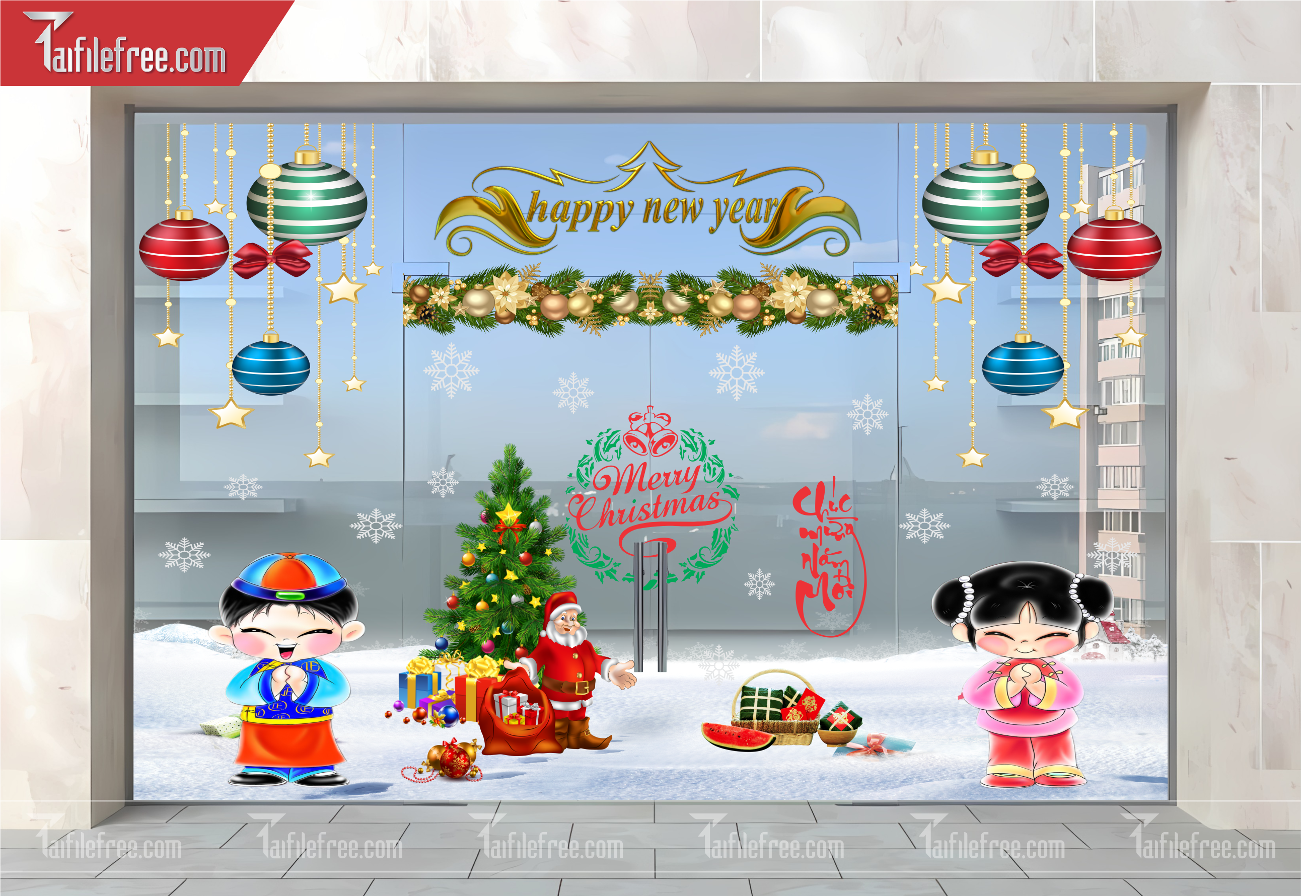 Banner Giáng Sinh - Noel - Backdrop Merry Christmas GS63