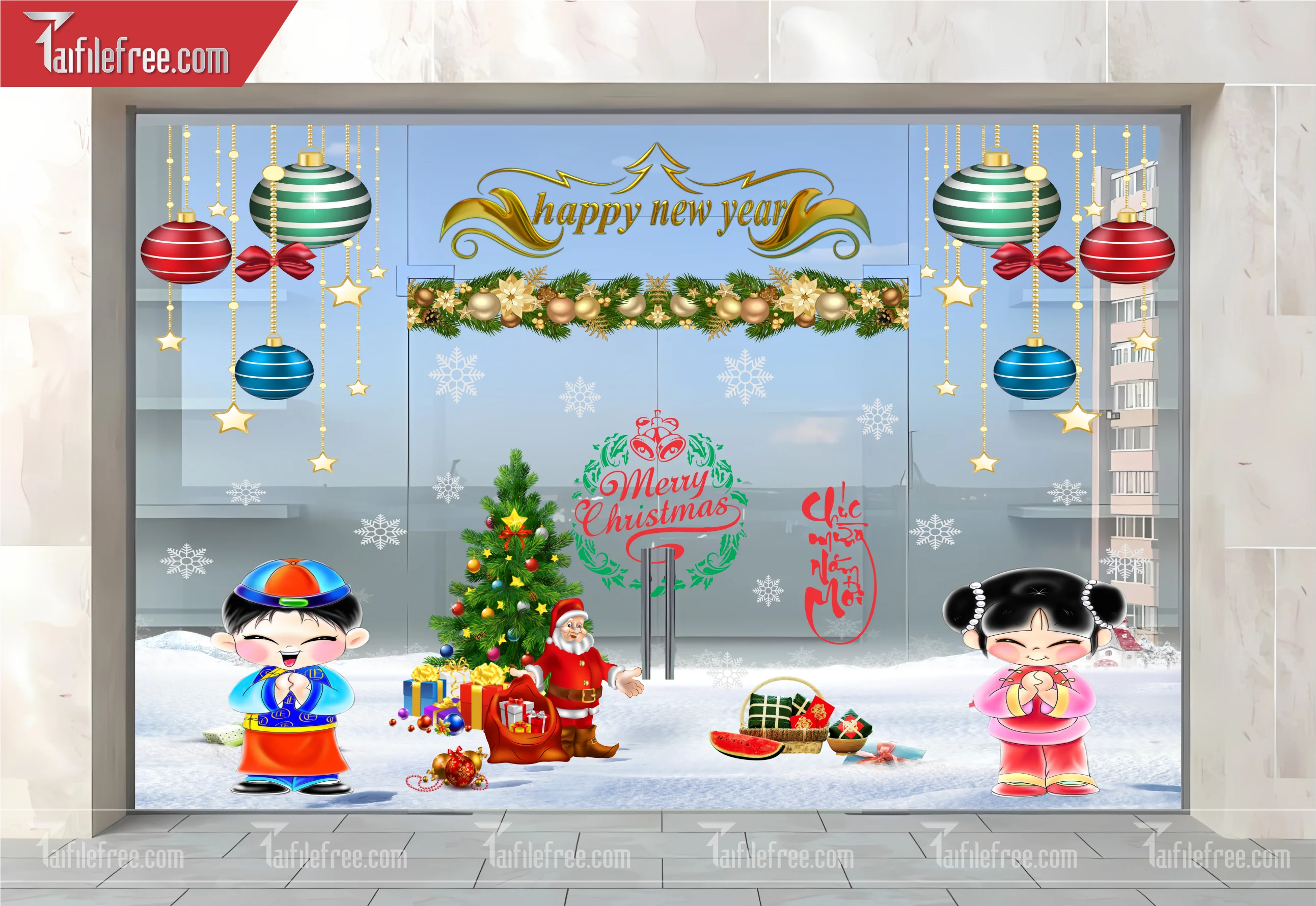 Banner Giáng Sinh - Noel - Backdrop Merry Christmas GS63