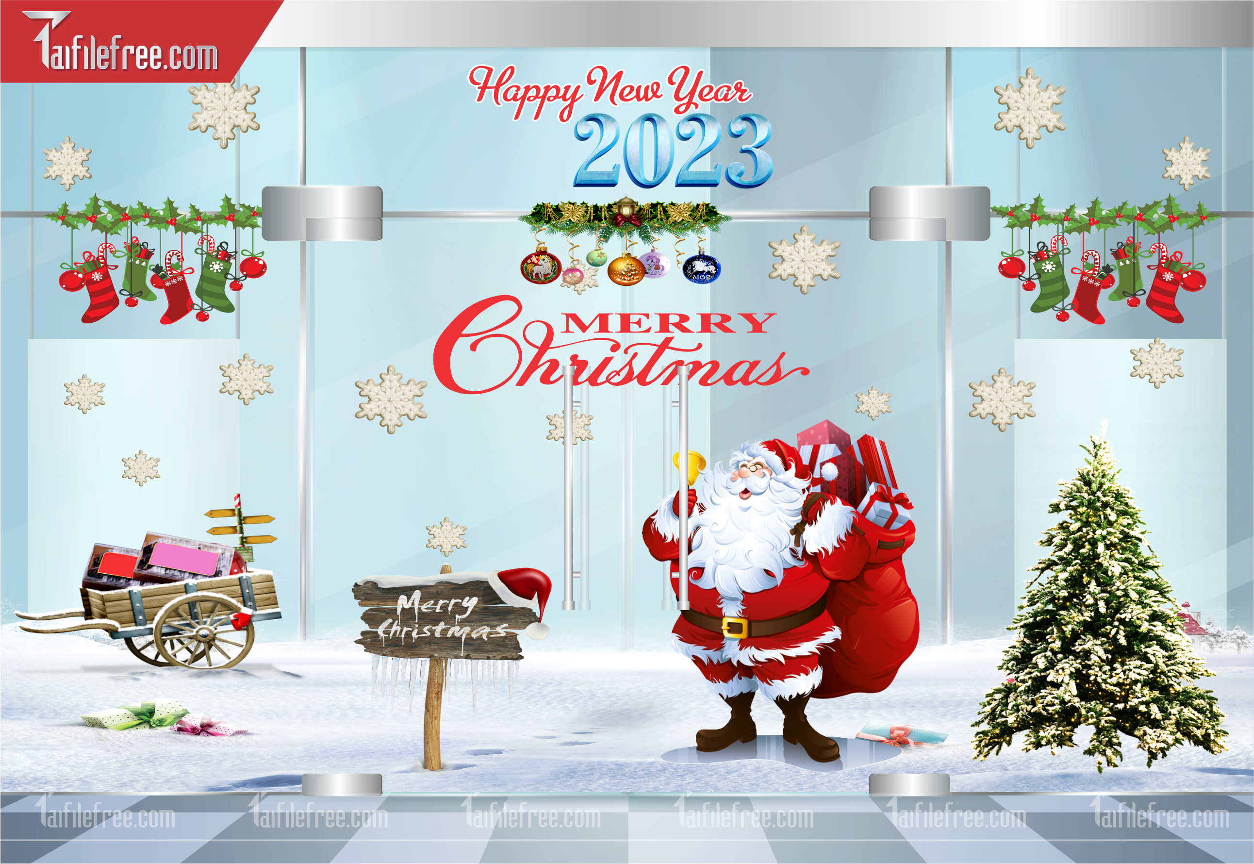 Banner Giáng Sinh - Noel - Backdrop Merry Christmas GS65