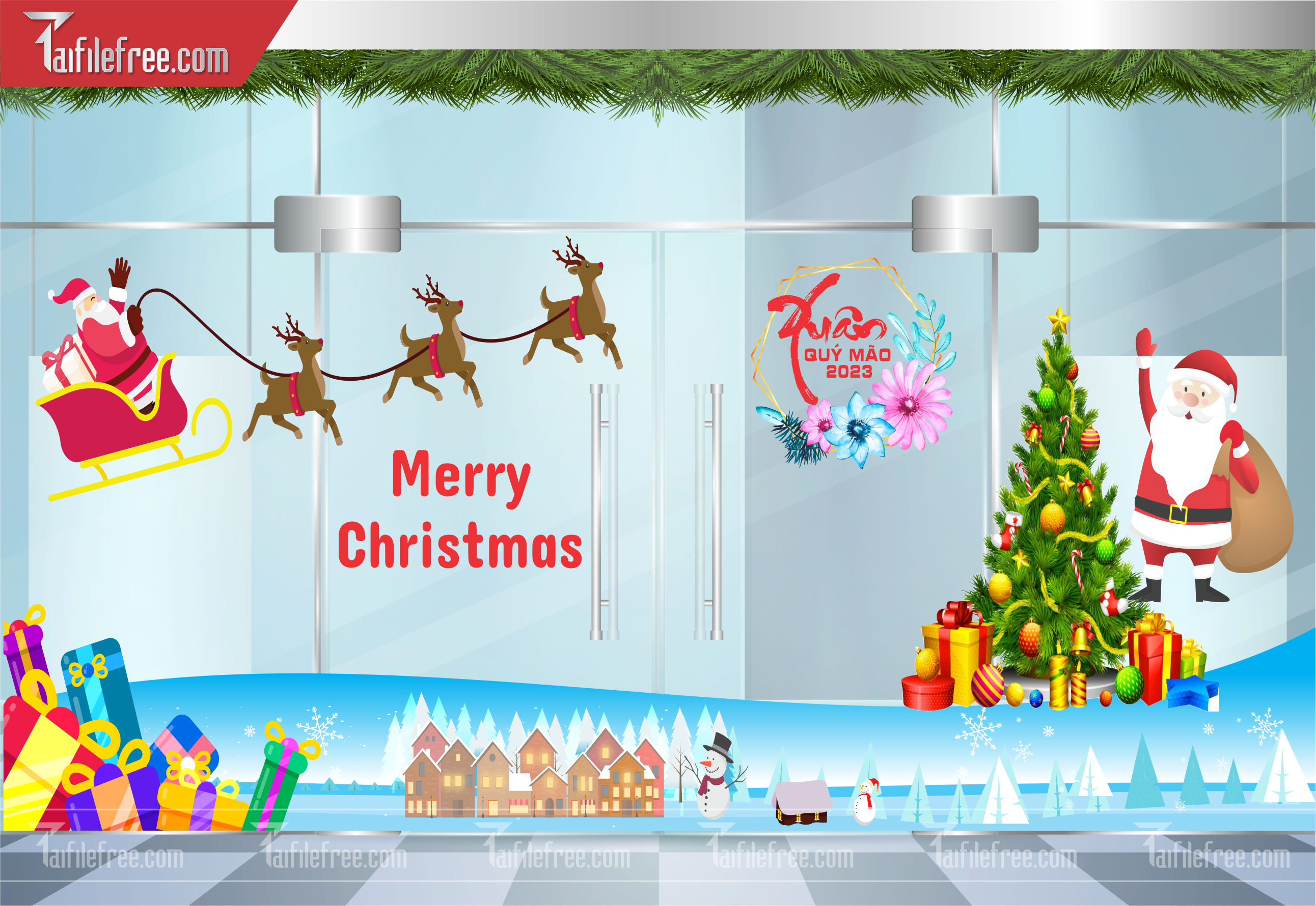 Banner Giáng Sinh - Noel - Backdrop Merry Christmas GS70