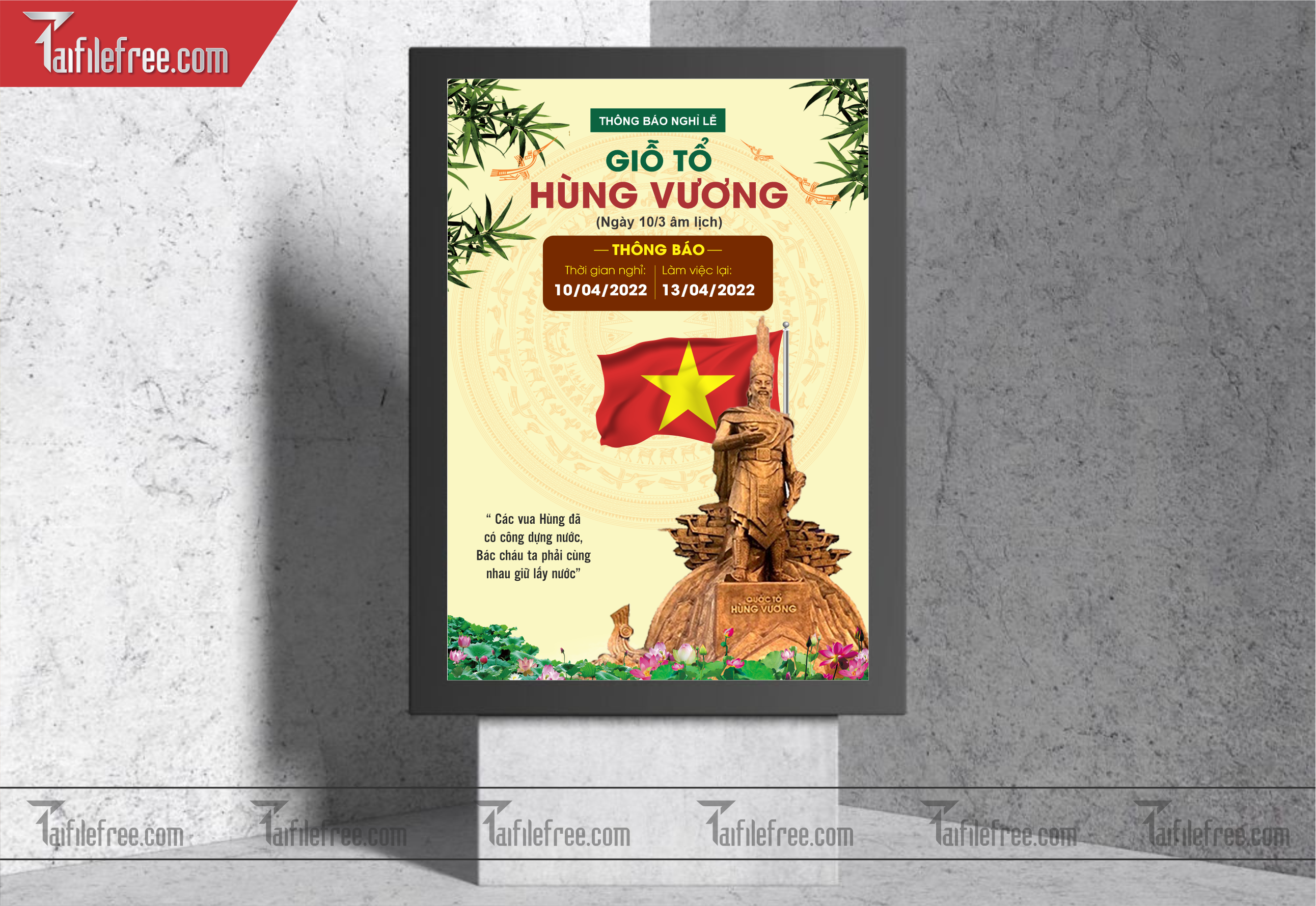Thông Báo Lịch Nghỉ lễ Giỗ Tổ Hùng Vương GT01