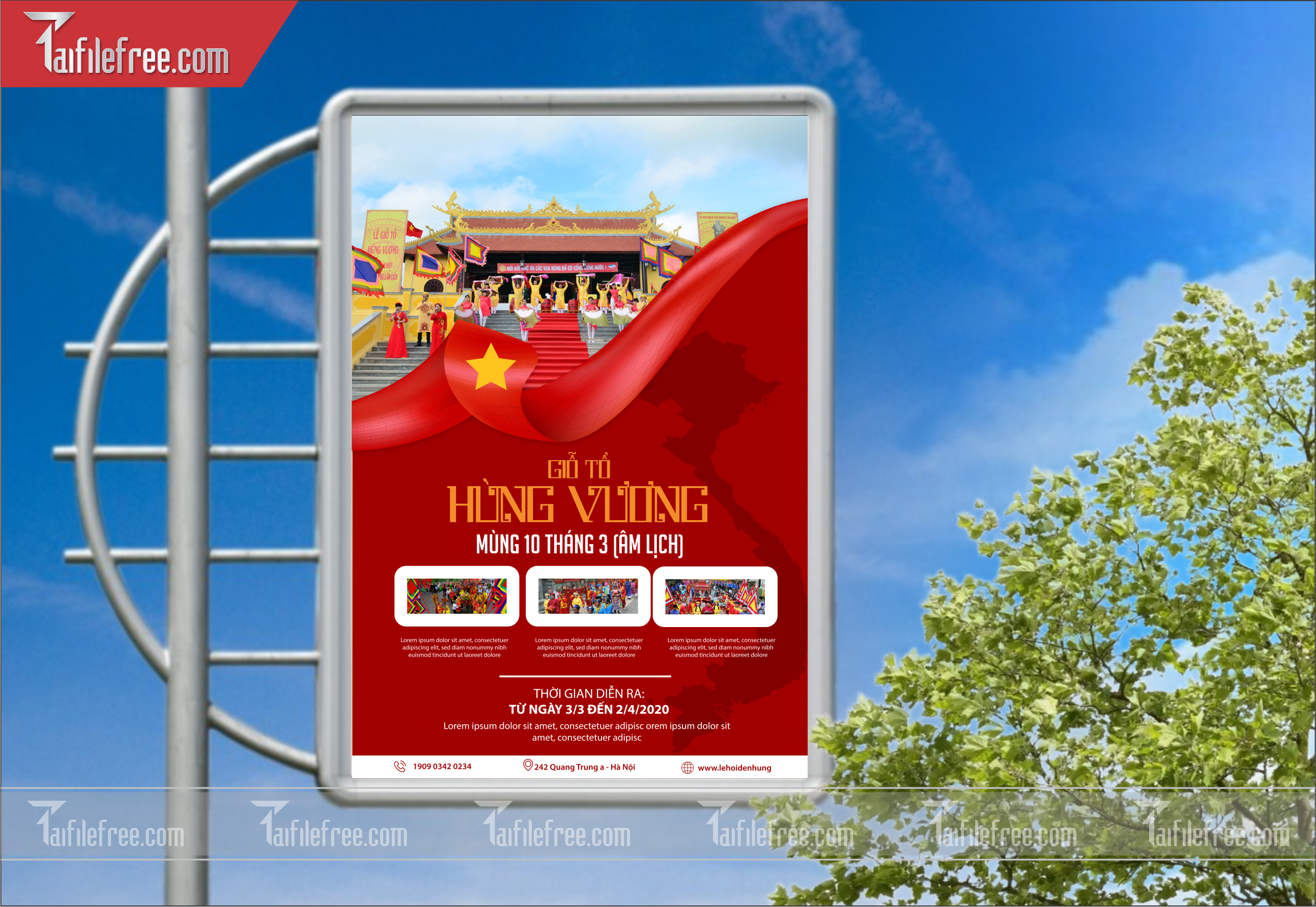 Poster Nghỉ lễ Giỗ Tổ Hùng Vương GT09