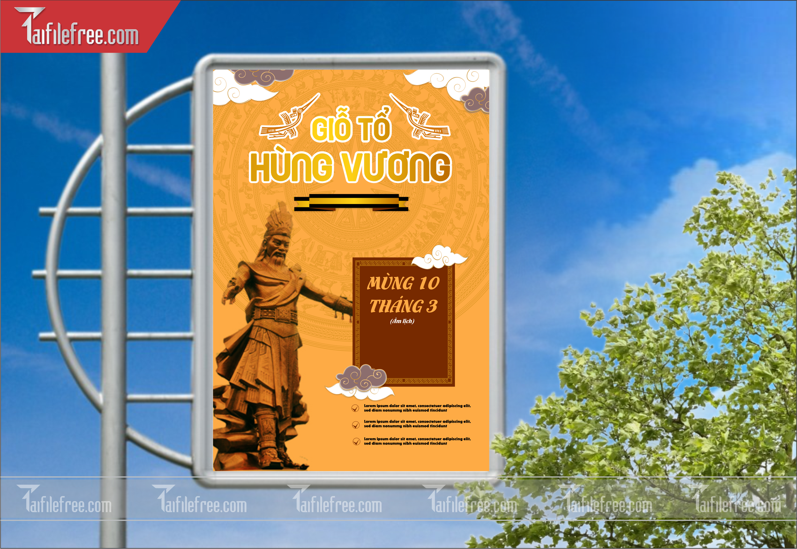 Poster Nghỉ lễ Giỗ Tổ Hùng Vương GT10