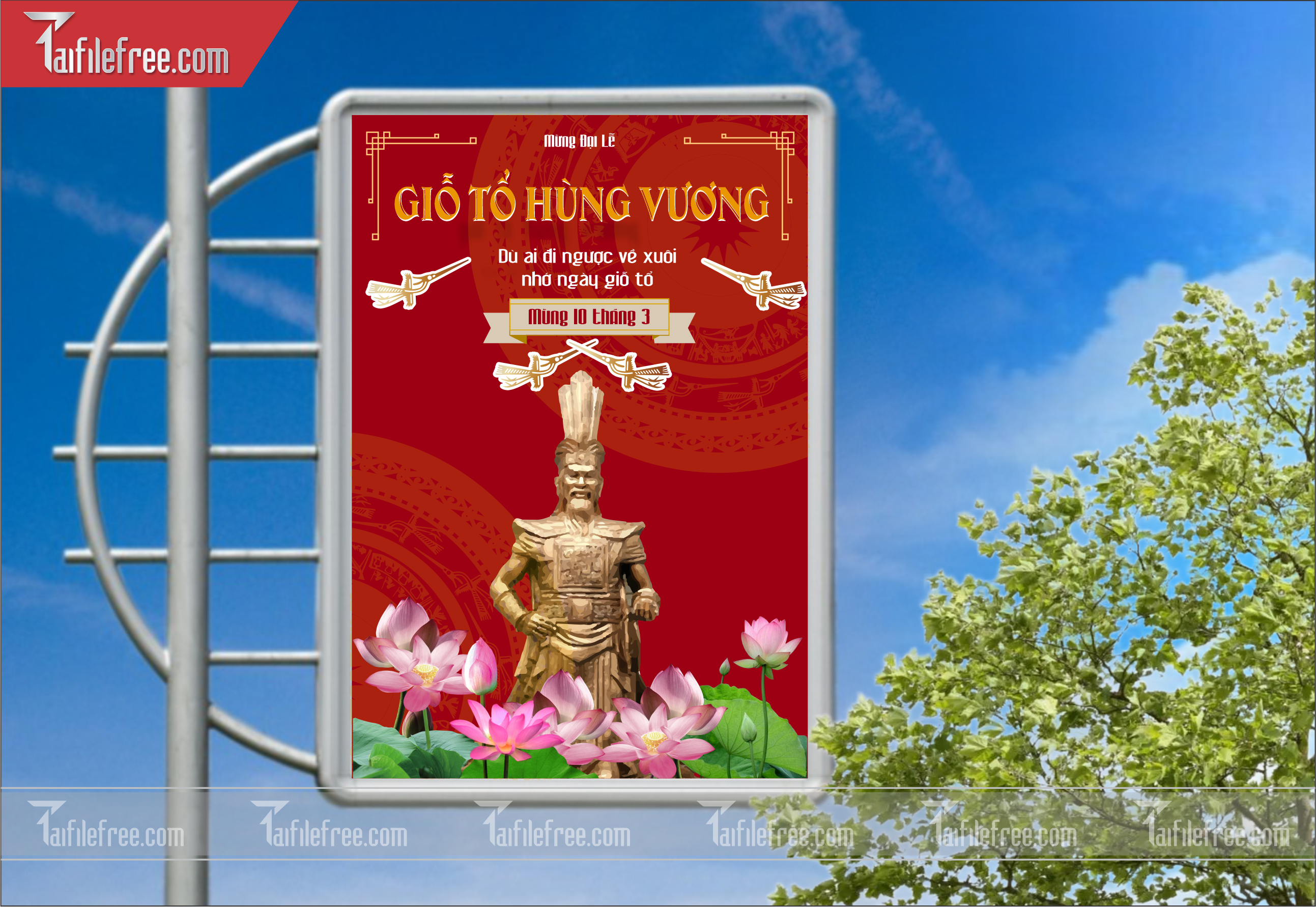 Poster Nghỉ lễ Giỗ Tổ Hùng Vương GT12
