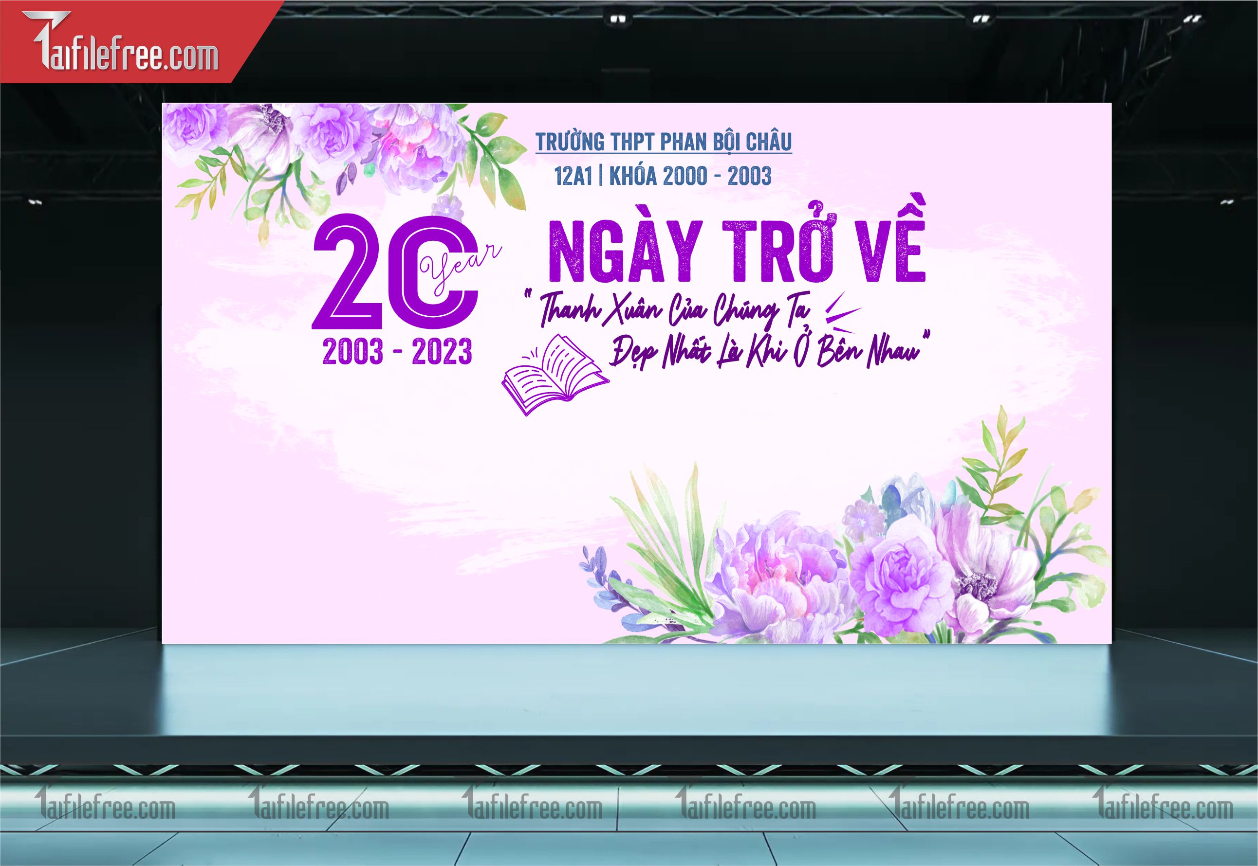 Mẫu Backdrop Họp Lớp, Hội Khóa, Ngày Trở Về Đẹp_HL17