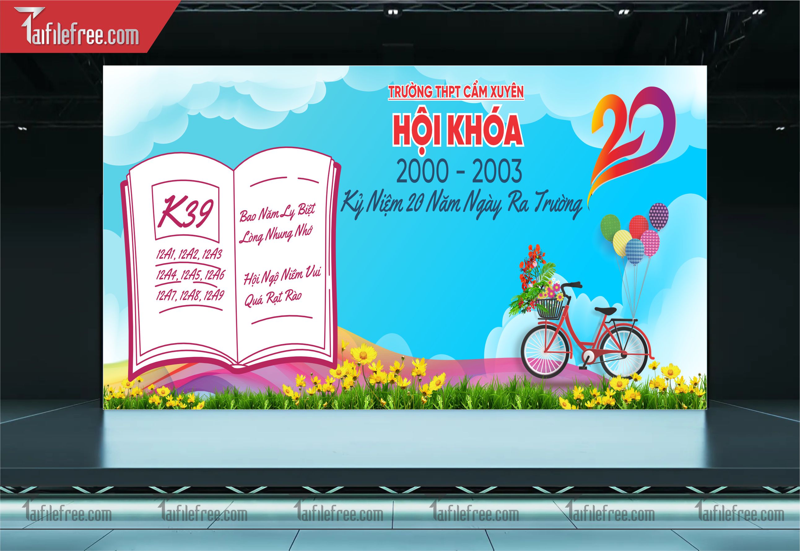 Mẫu Backdrop Họp Lớp, Hội Khóa, Ngày Trở Về Đẹp_HL07