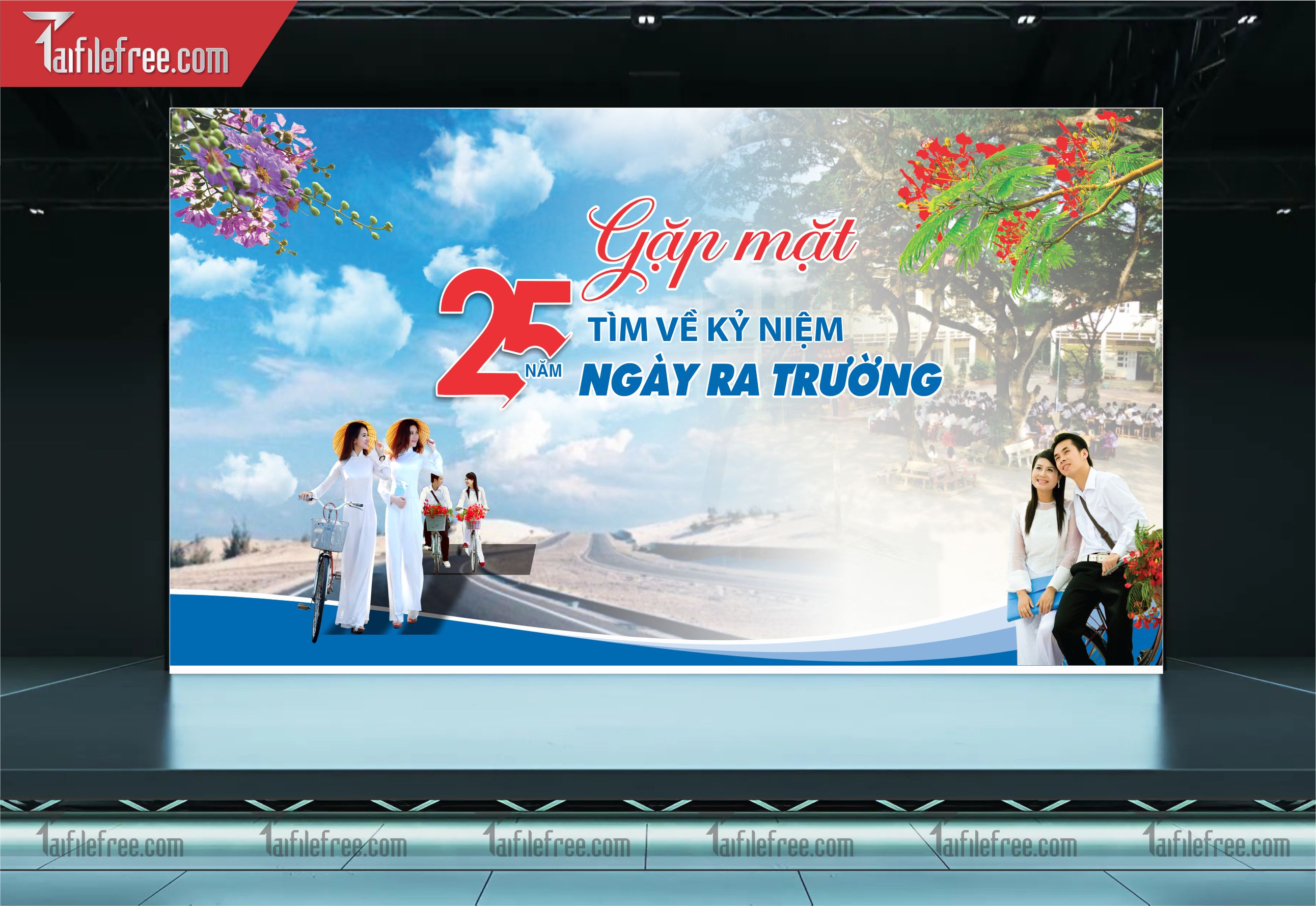 Mẫu Backdrop Họp Lớp, Hội Khóa, Ngày Trở Về Đẹp_HL20