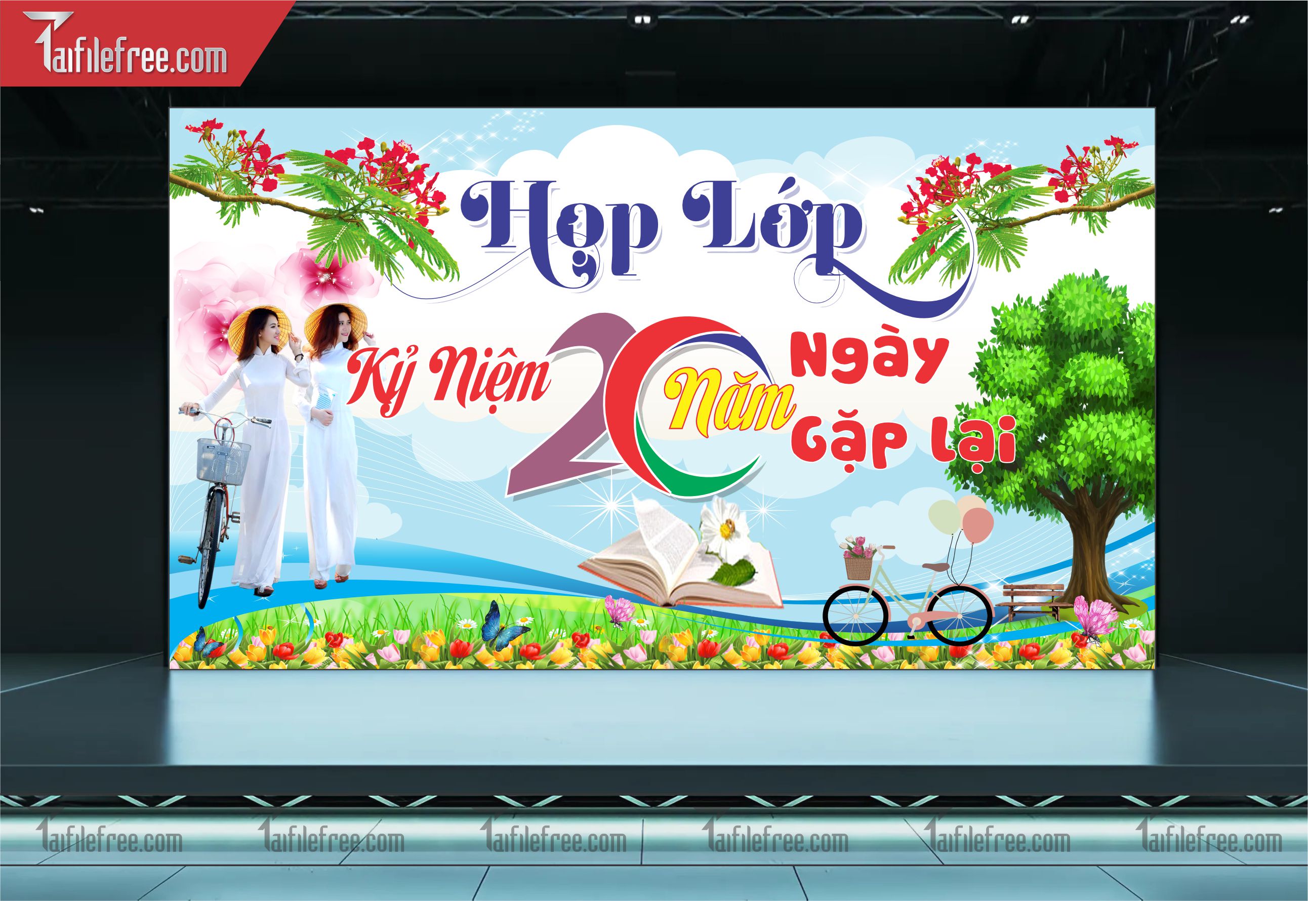 Mẫu Backdrop Họp Lớp, Hội Khóa, Ngày Trở Về Đẹp_HL21
