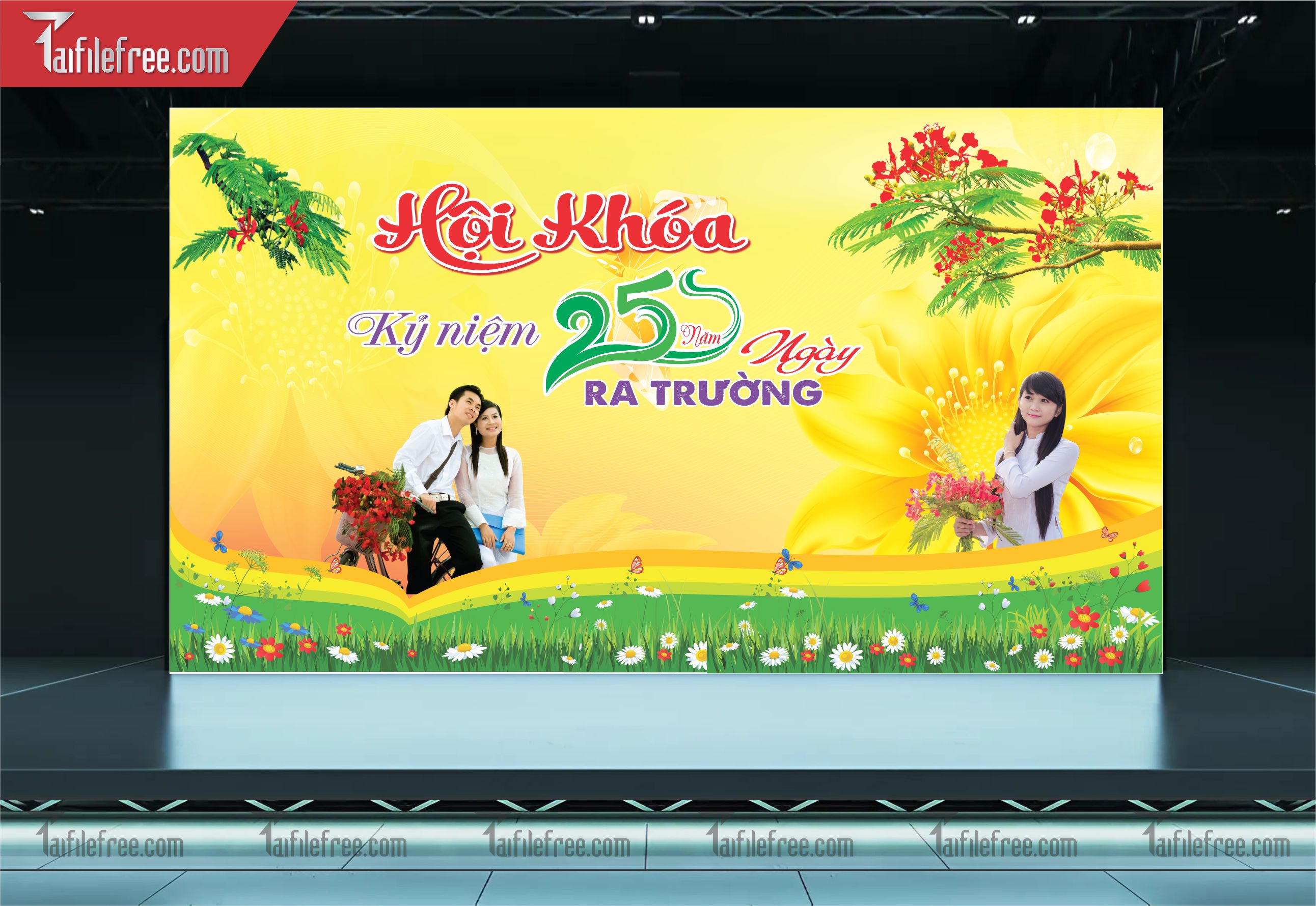 Mẫu Backdrop Họp Lớp, Hội Khóa, Ngày Trở Về Đẹp_HL22