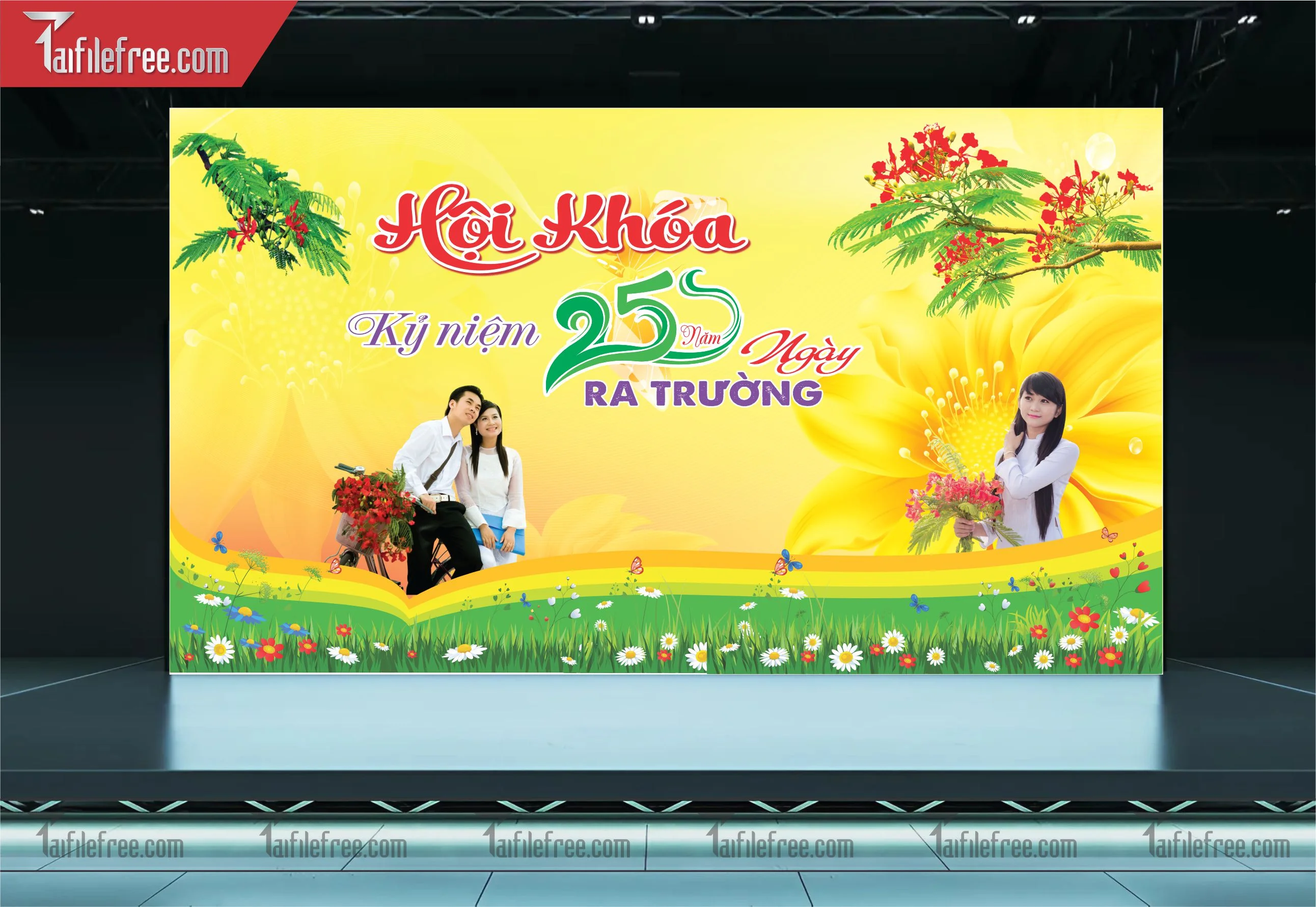 Mẫu Backdrop Họp Lớp, Hội Khóa, Ngày Trở Về Đẹp_HL22