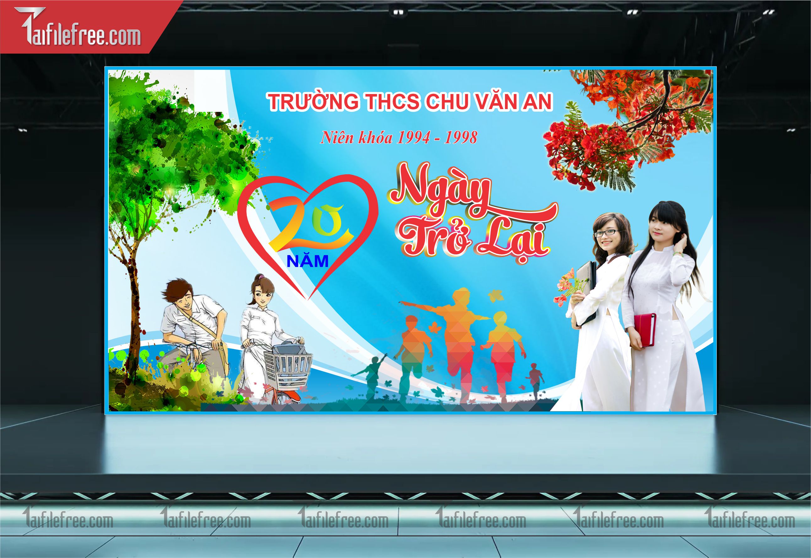 Mẫu Backdrop Họp Lớp, Hội Khóa, Ngày Trở Về Đẹp_HL23