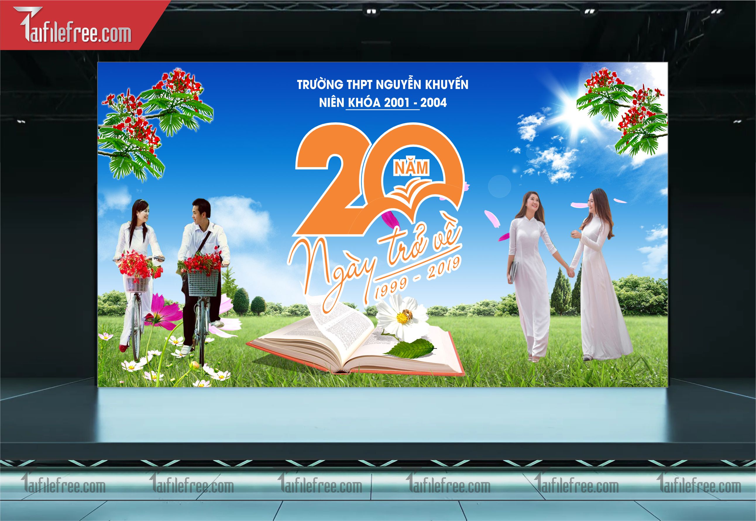 Mẫu Backdrop Họp Lớp, Hội Khóa, Ngày Trở Về Đẹp_HL24