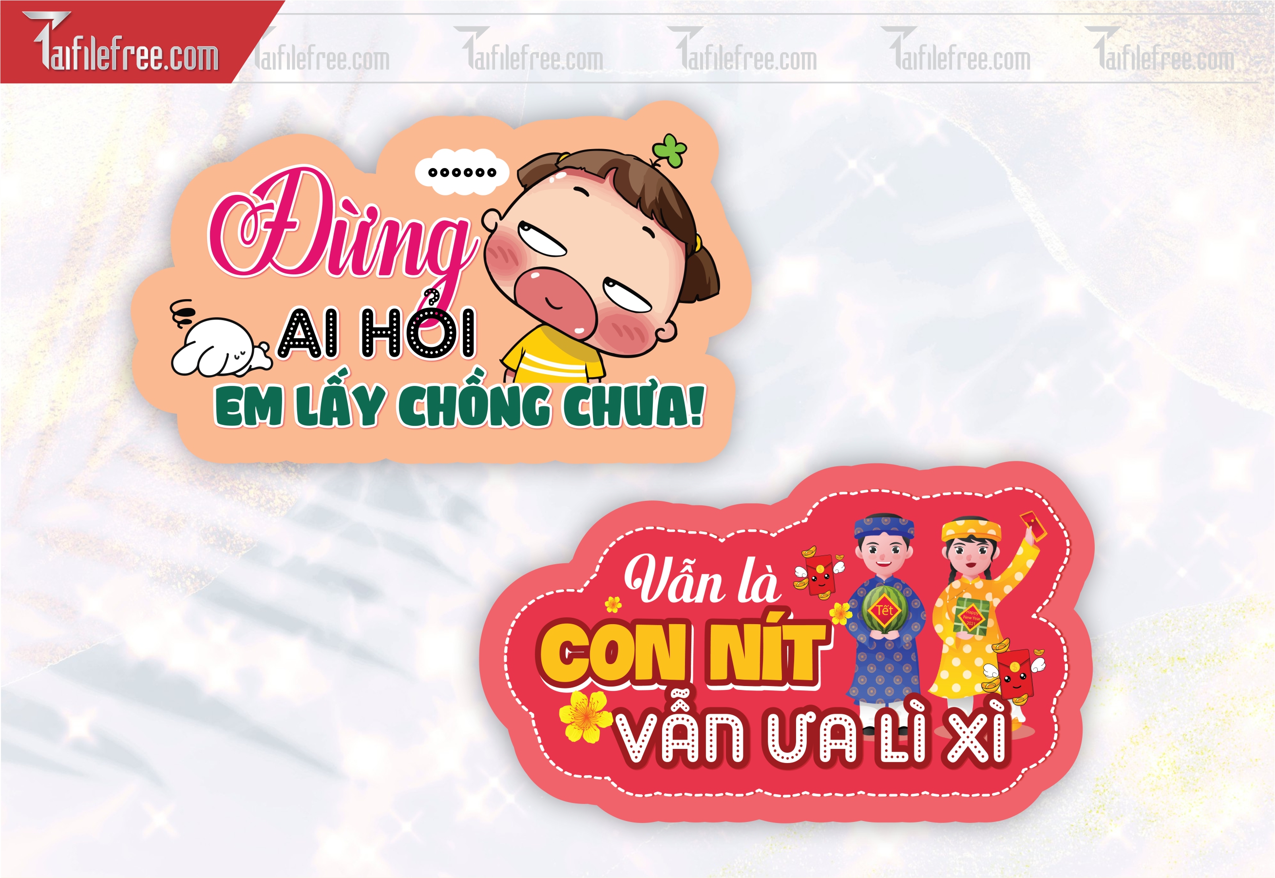Mẫu Hashtag Đừng Ai Hỏi Lấy Chồng Chưa, Con Nít Ưa Lì Xì_HTT03